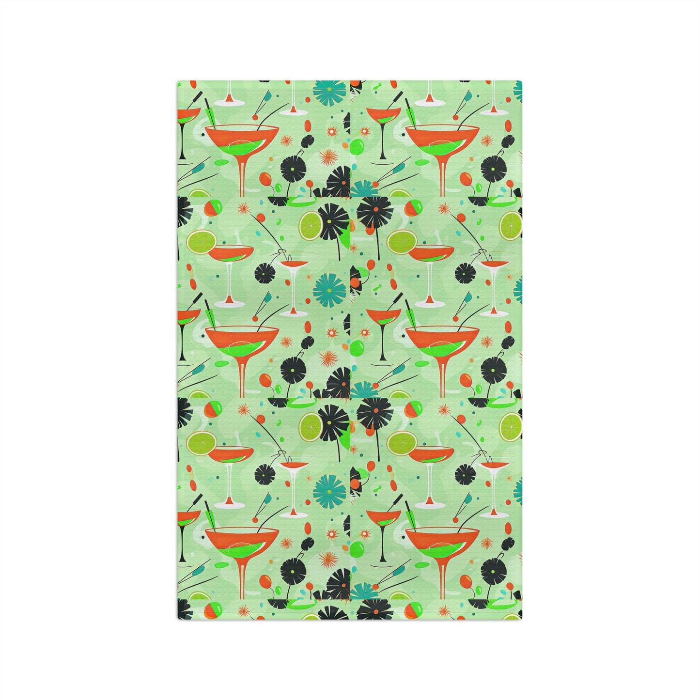Key Lime Refresher Midcentury Modern Cocktails Recipe Decorative Waffle Microfiber Tea Towel/Bar Towel