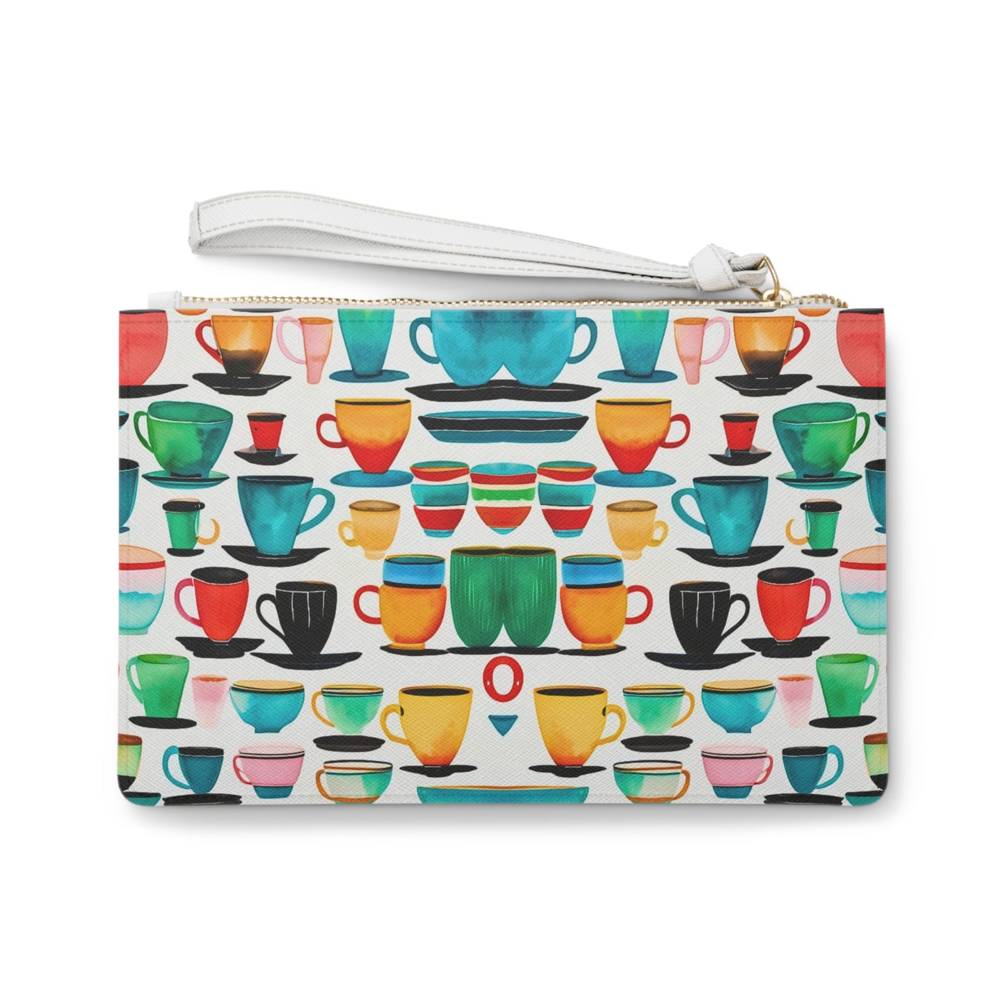 Coffee Cups Midcentury Modern Kitchen Daytime Evening Pouch Clutch Bag