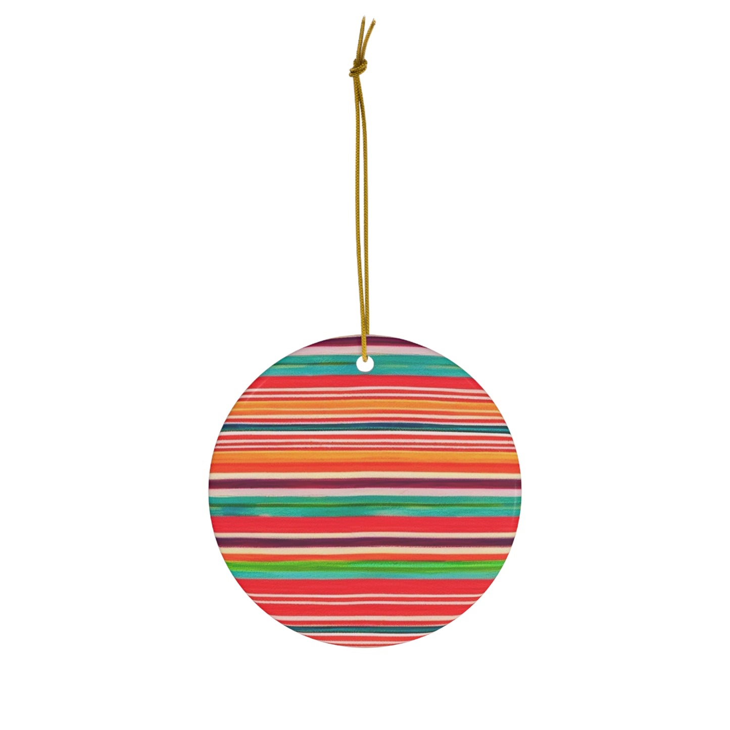 Serape Mexican Blanket Southwestern Stripes Fiesta Ceramic Ornament