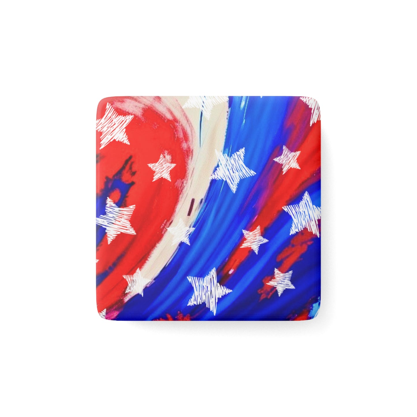 American Celebration Porcelain Magnet, Square