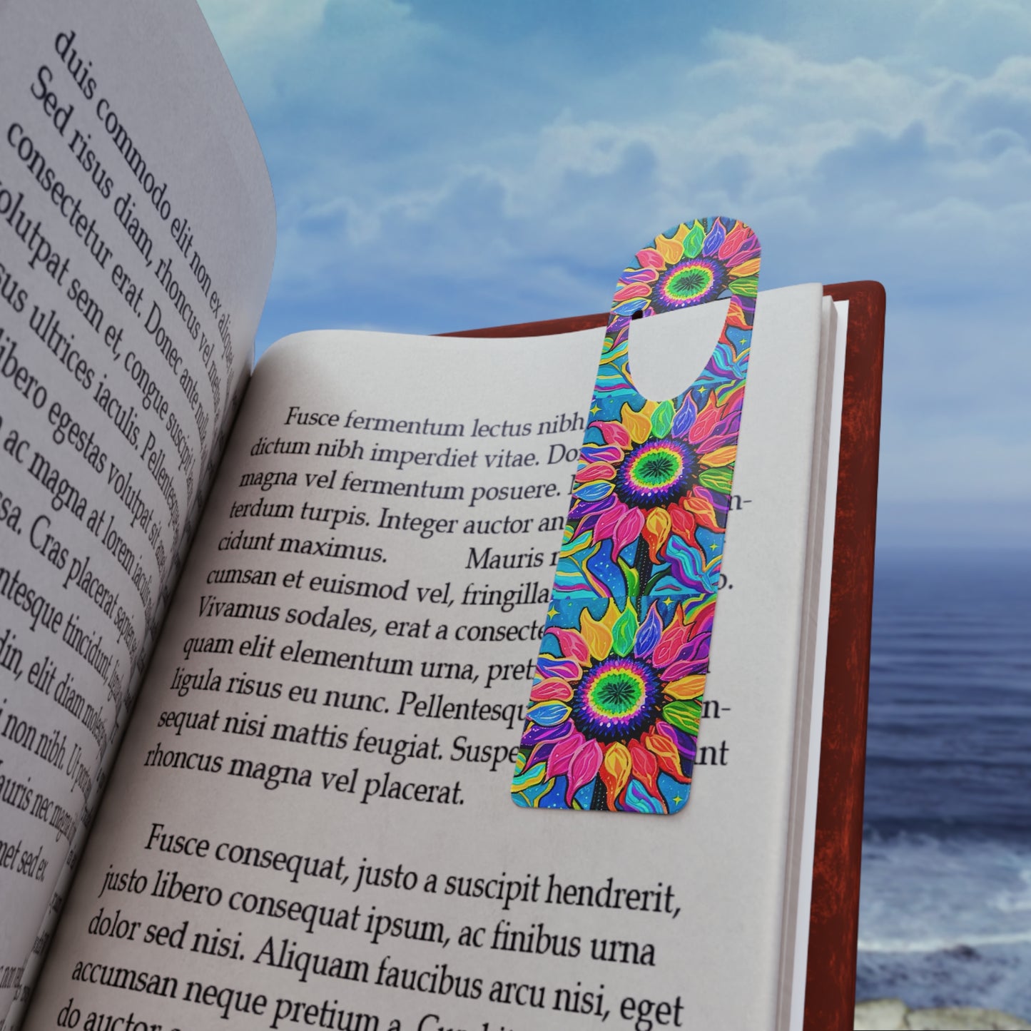 Electric Sunflower Collage Bookmark