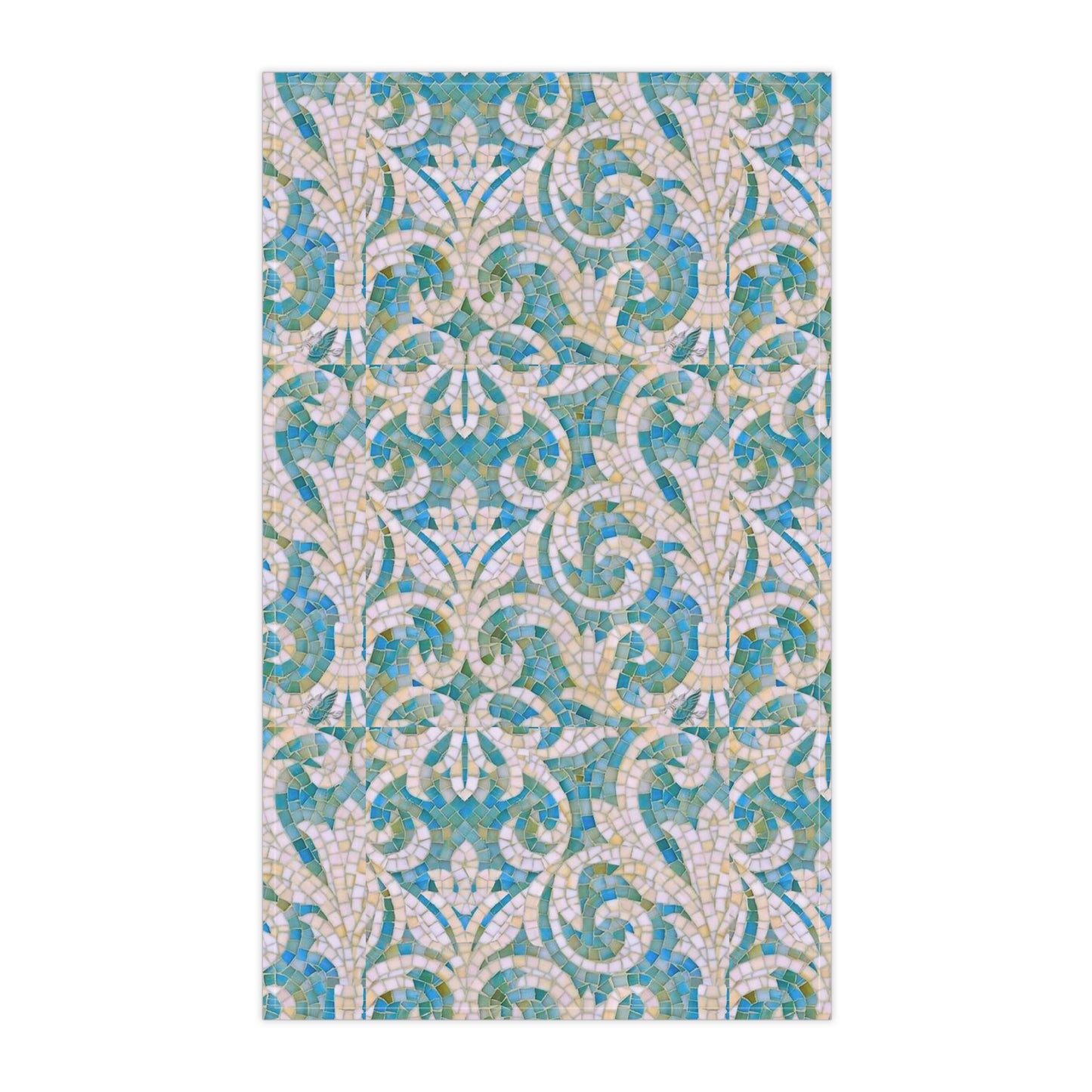Aqua Mosaic Tile Decorative Kitchen Tea Towel / Bar Towel