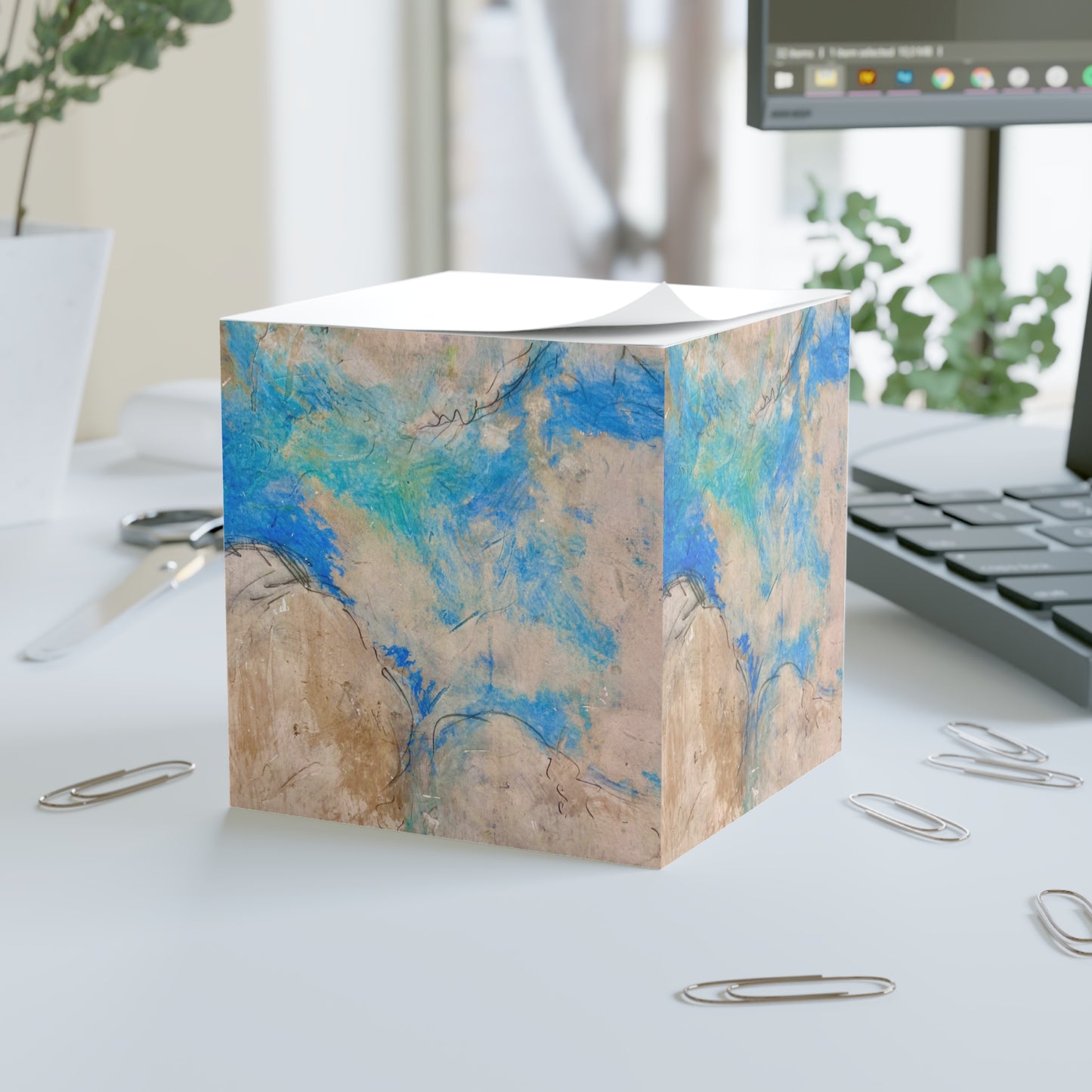Fresco Clouds Italian Wall Painting Decorative Paper Note Cube