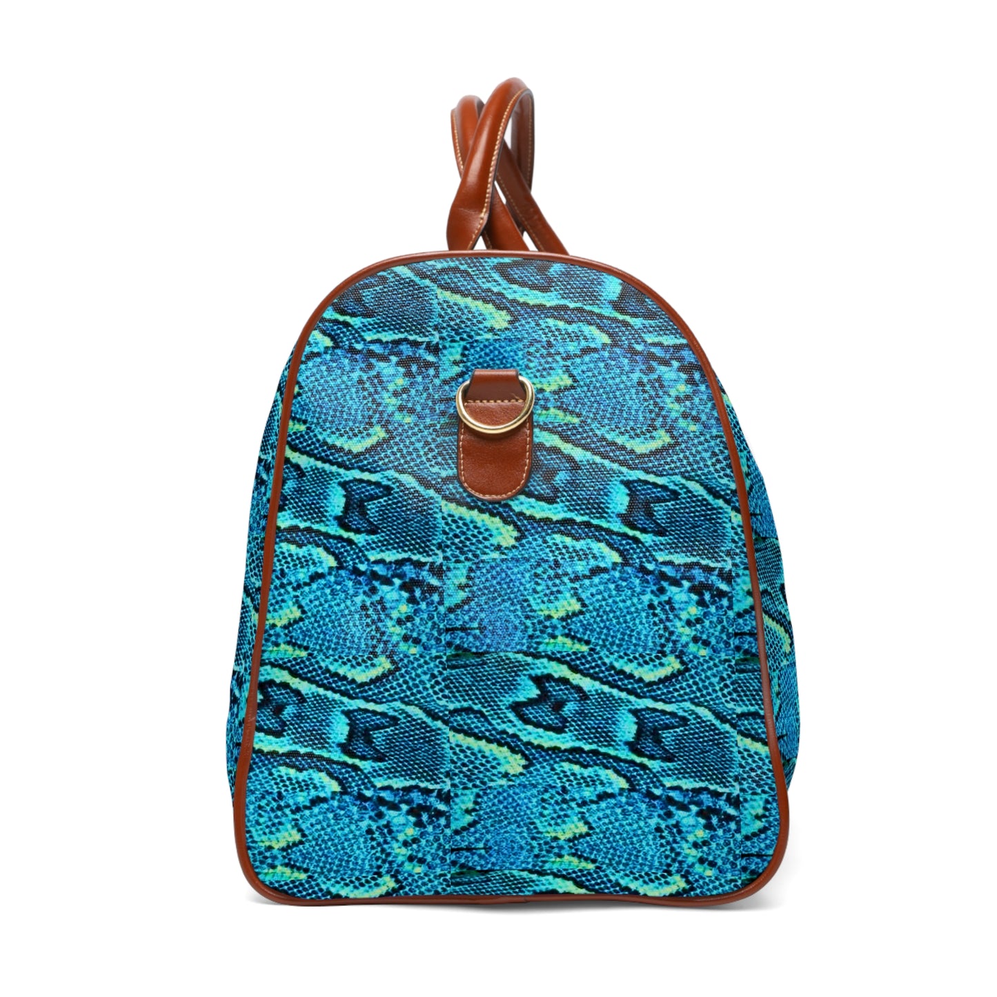 Turquoise Snakeskin Pattern Waterproof Travel Bag