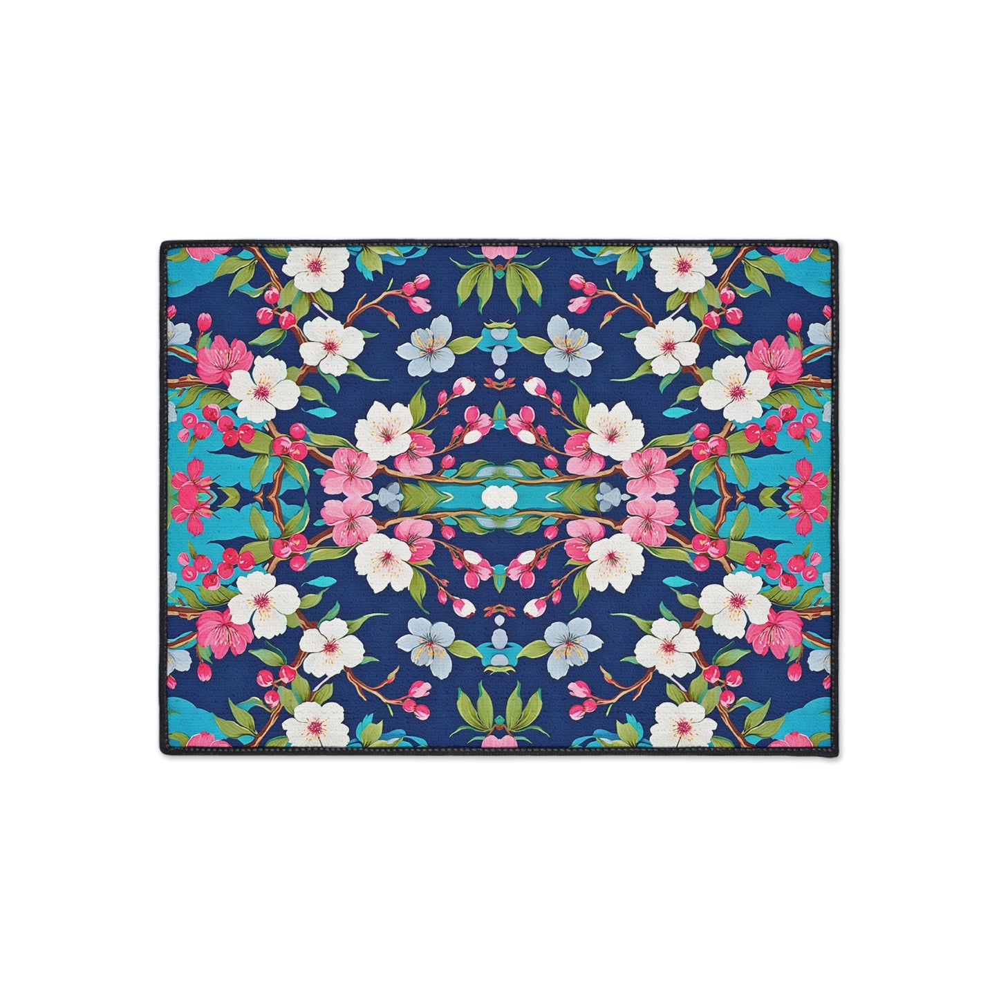 Cherry Blossoms Japanese Floral Welcome Entrance Door Heavy Duty Indoor Outdoor Floor Mat