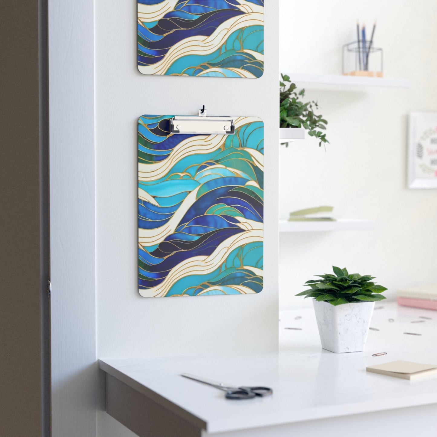 Cloisonne Waves Organizer Clipboard