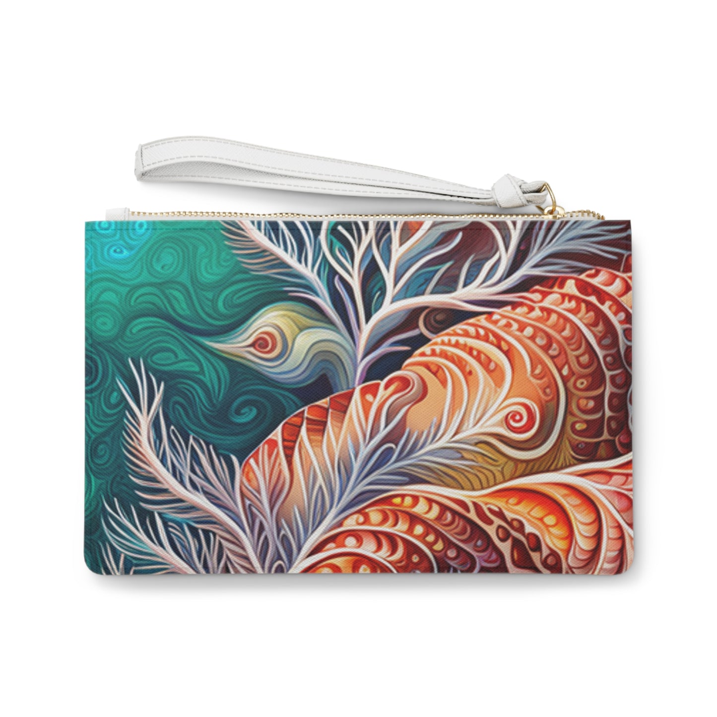 Coral Sea Ocean Coastal Errands Makeup Evening Pouch Clutch Bag