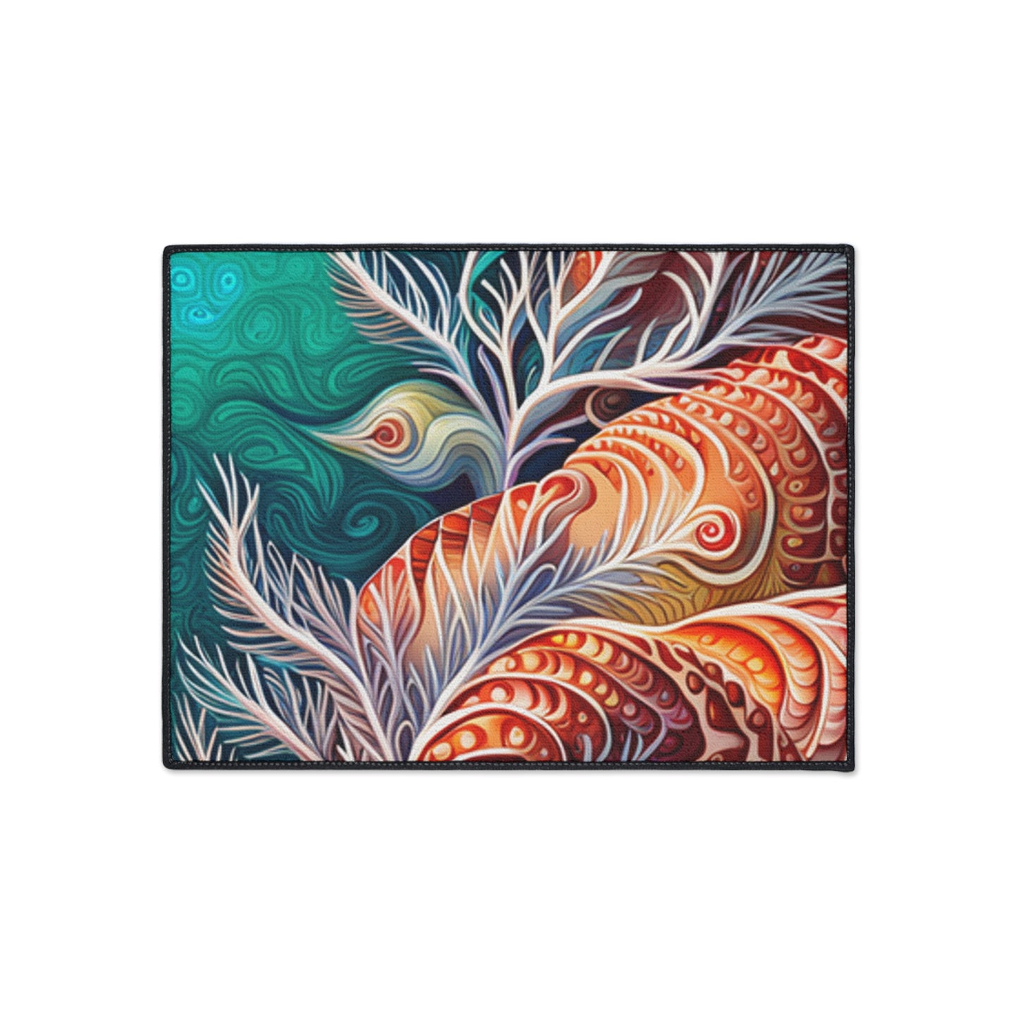 Coral Sea Ocean Life Art Coastal Marine Life Decorative Indoor Outdoor Heavy Duty Floor Mat