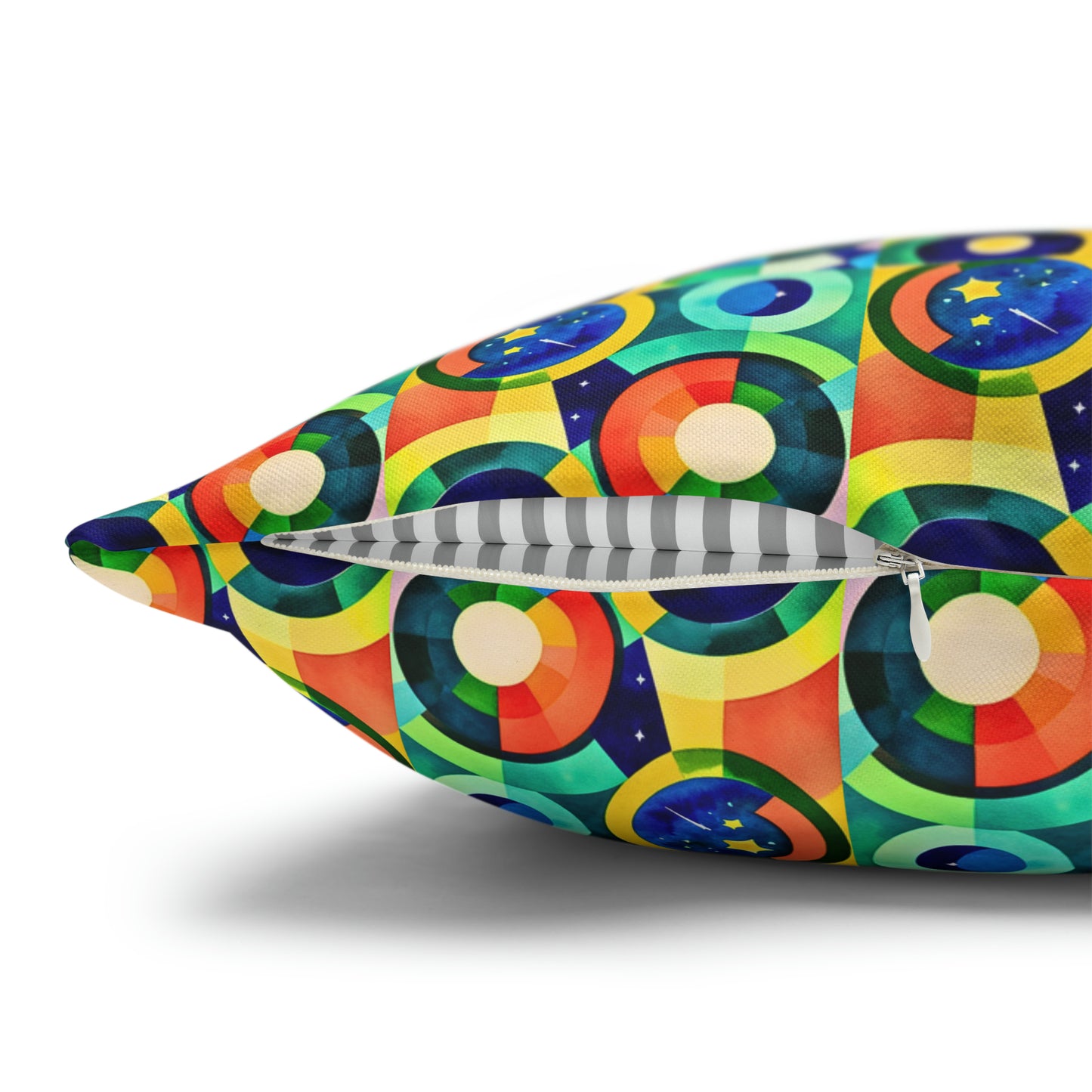 Satellite Galaxy Stars Midcentury Modern Children Nursery Playroom Decorative Spun Polyester Pillow Cover