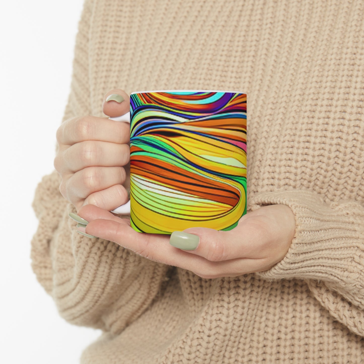 High Vibration Color Canyon Pattern Modern Art Hot Beverage Coffee Tea Ceramic Mug 11oz