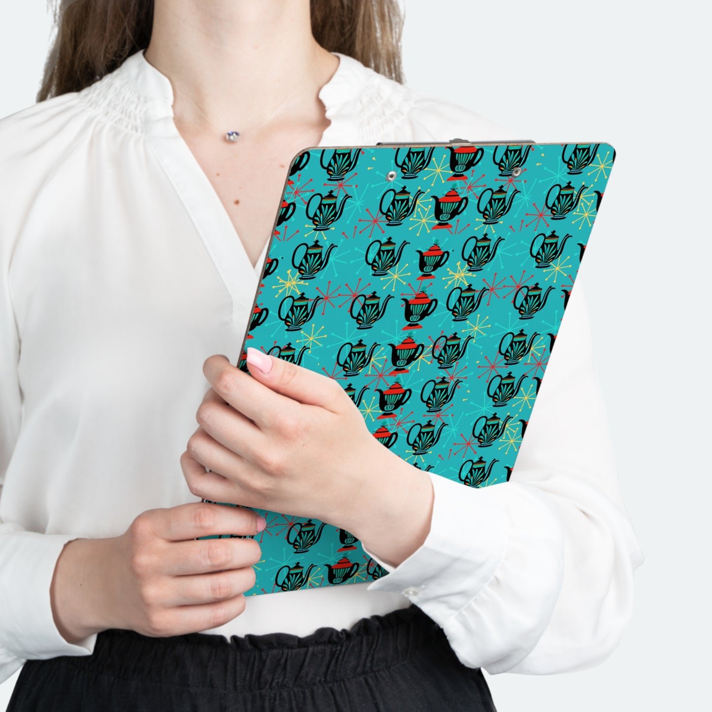 Ancient Teapots Midcentury Modern Organizer Clipboard