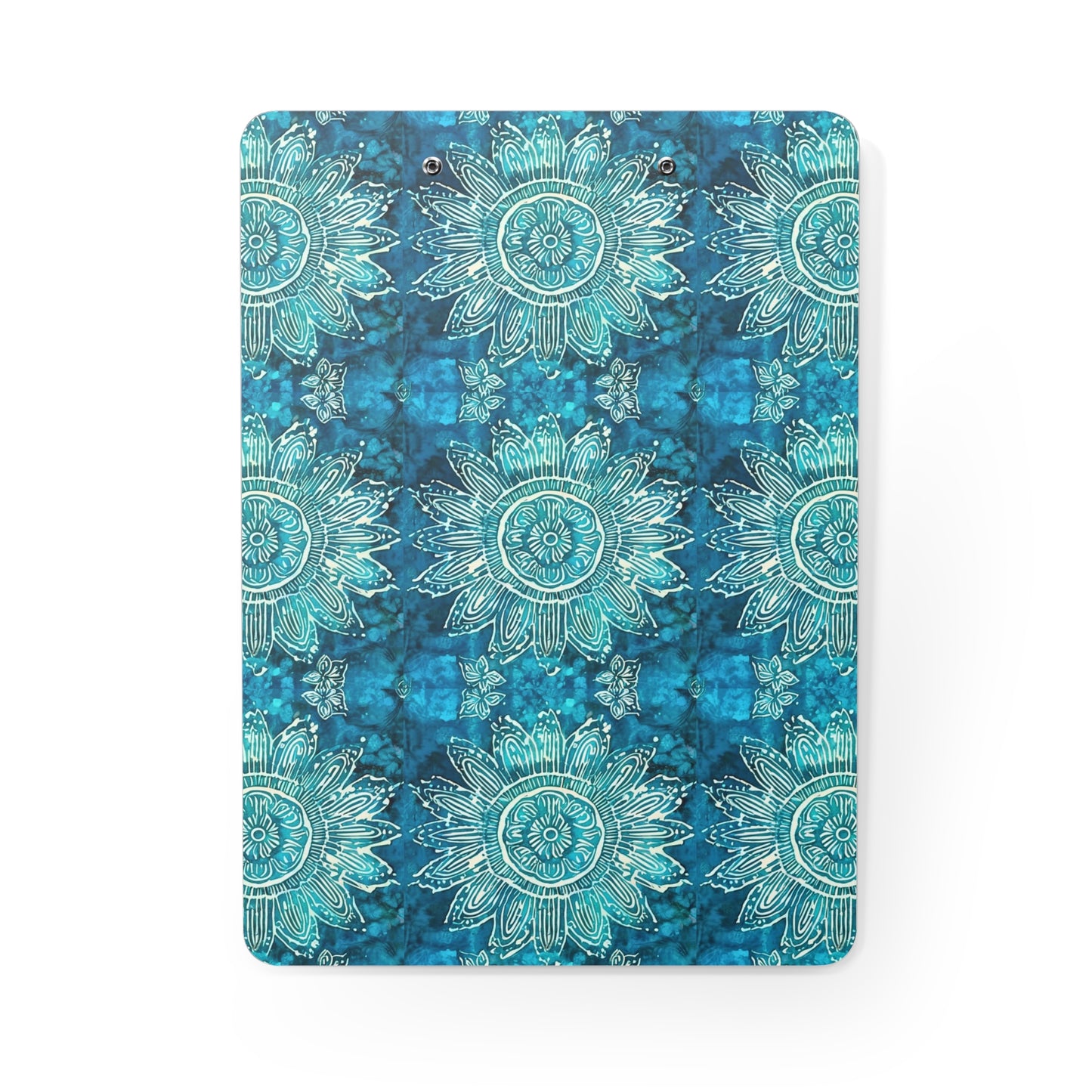 Teal Abundance Flower Batik Sumatra Tropical Organizer Clipboard