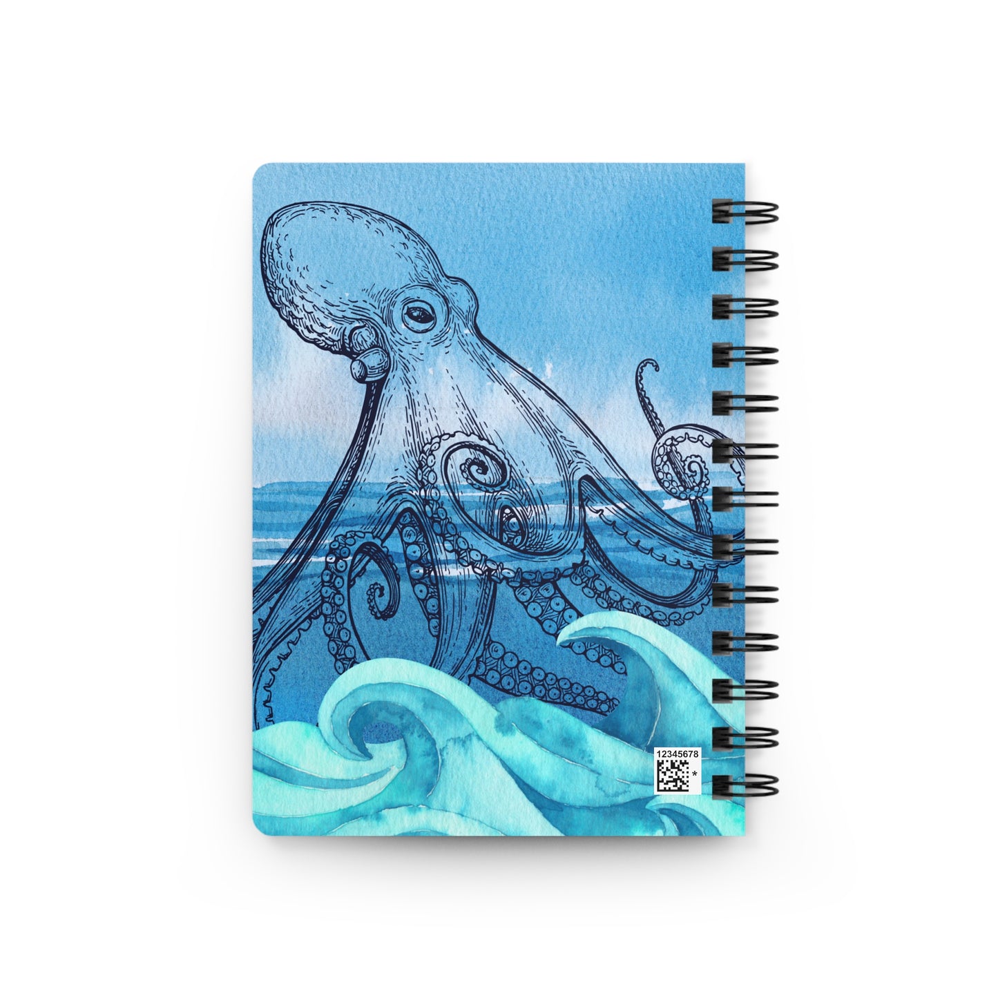 Octopus Ocean Creature Coastal Travel Writing Inspiration Spiral Bound Journal