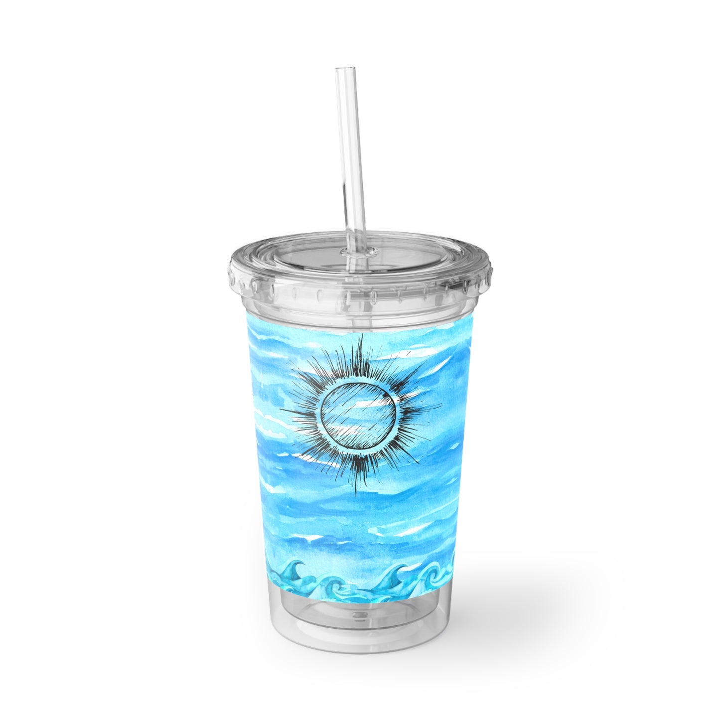 Coastal Summer Sun Cold Beverage Travel Suave Acrylic Cup