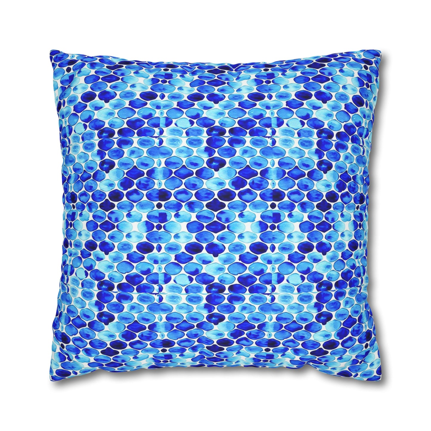 Blue Sea Glass Square Poly Canvas Pillow Cover