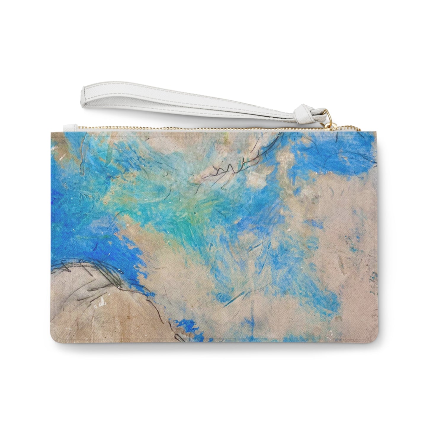Fresco Clouds Italian Wall Painting Makeup Errands Evening Pouch Clutch Bag