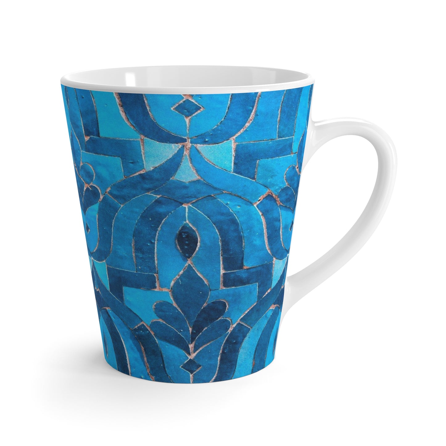 Moroccan Villa Fountain Blue Cobalt Tile Hot Beverage Coffee Chia Tea Cappuccino Mint Latte Mug