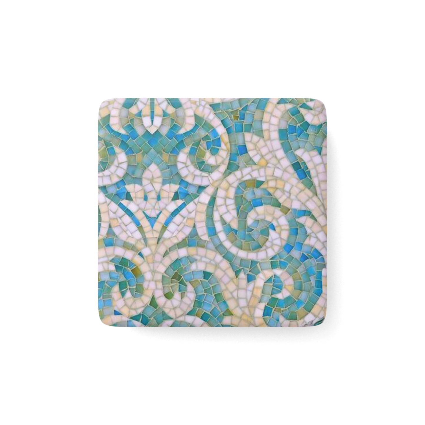 Aqua Mosaic Tile Porcelain Magnet, Square