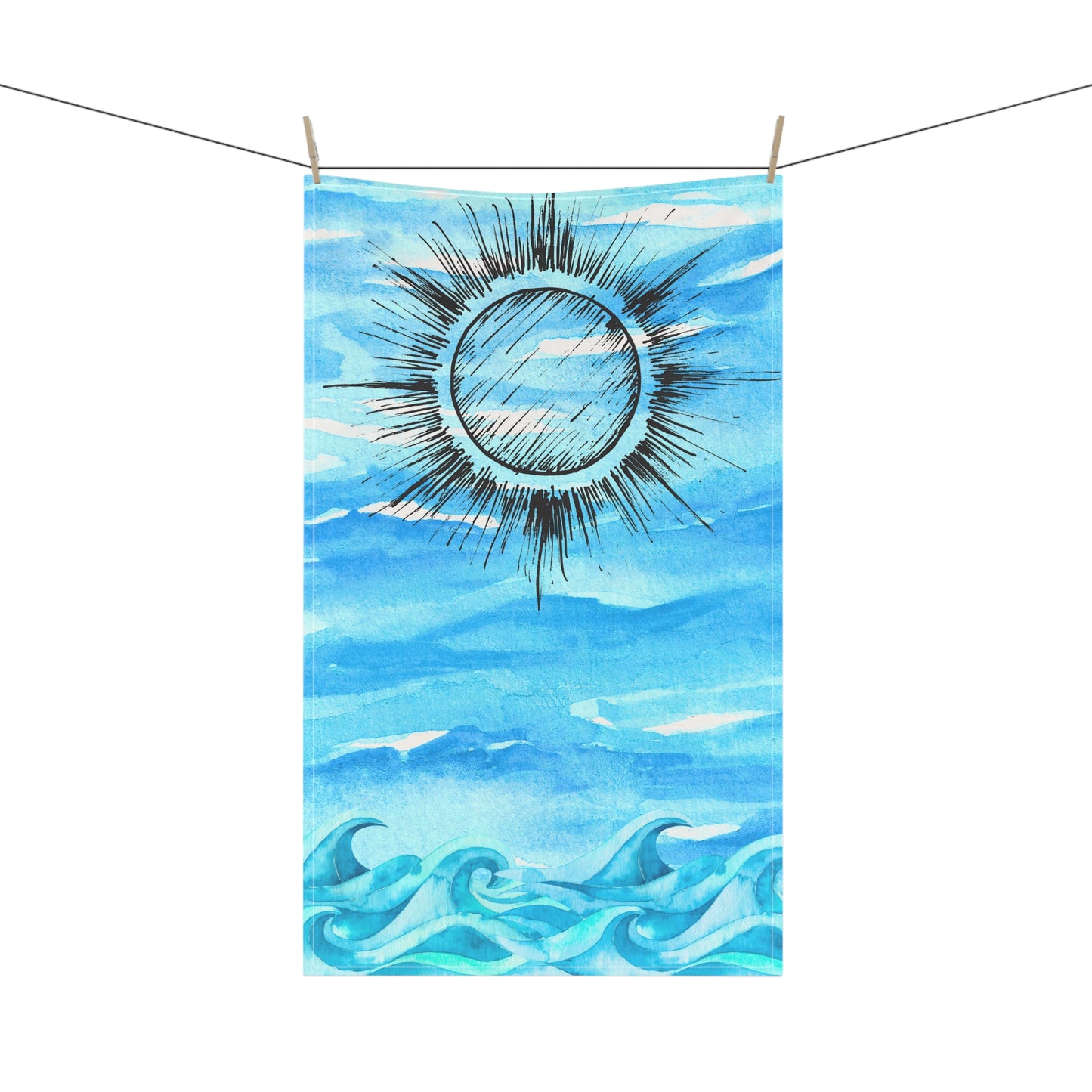 Coastal Summer Sun Kitchen Towel / Tea Towel / Bar Towel