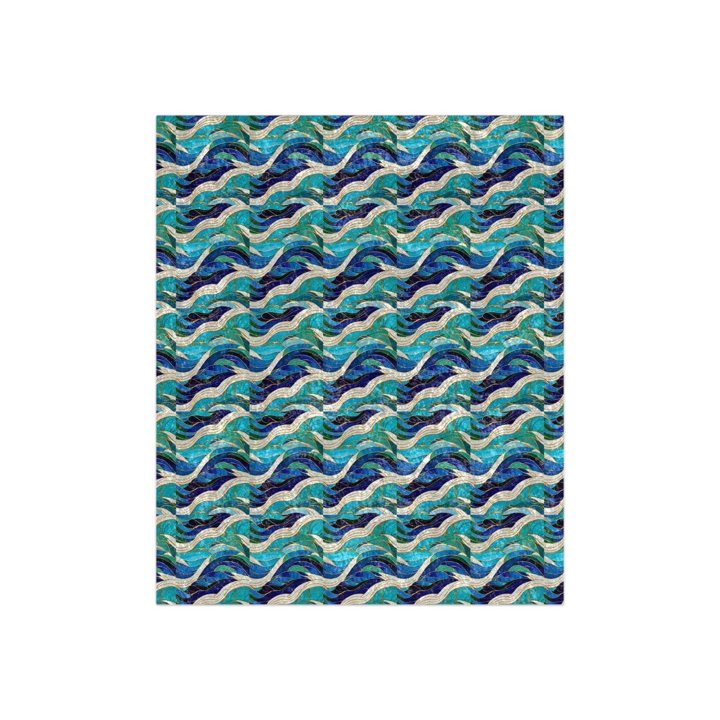 Cloisonne Waves Crushed Velvet Blanket
