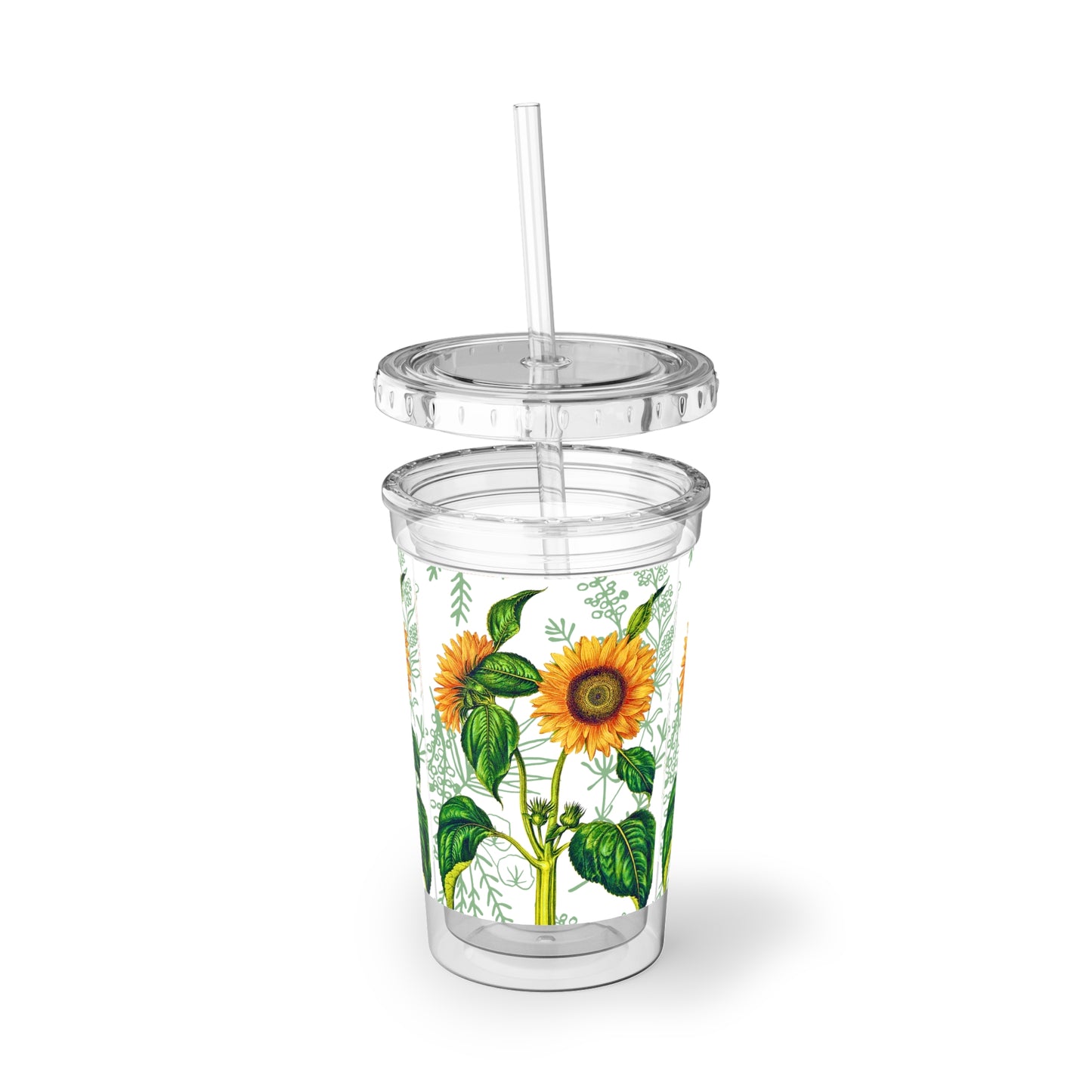 Summer Sunflower Botanical Suave Acrylic Cup