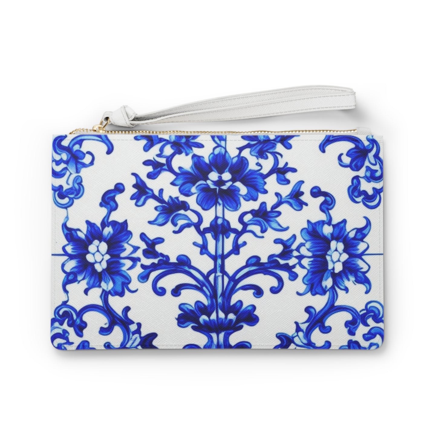 Portuguese Blue and White Tile Pattern Errands Evening Pouch Clutch Bag