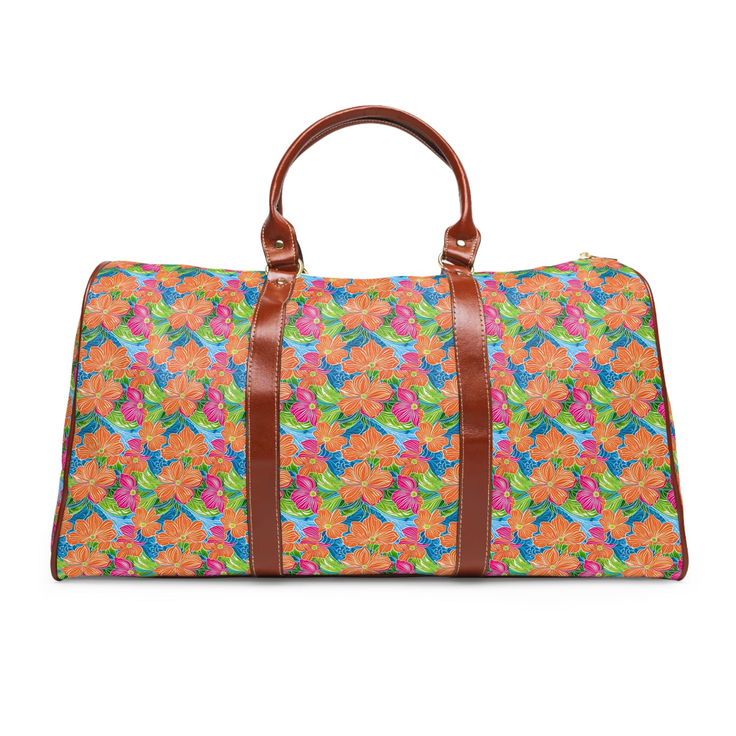 Tropical Hibiscus Hawaiian Flowers Paradise Coastal Waterproof Travel Bag