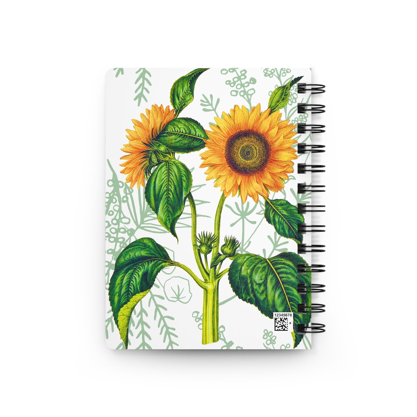 Summer Sunflower Botanical Writing Sketch Inspiration Spiral Bound Journal