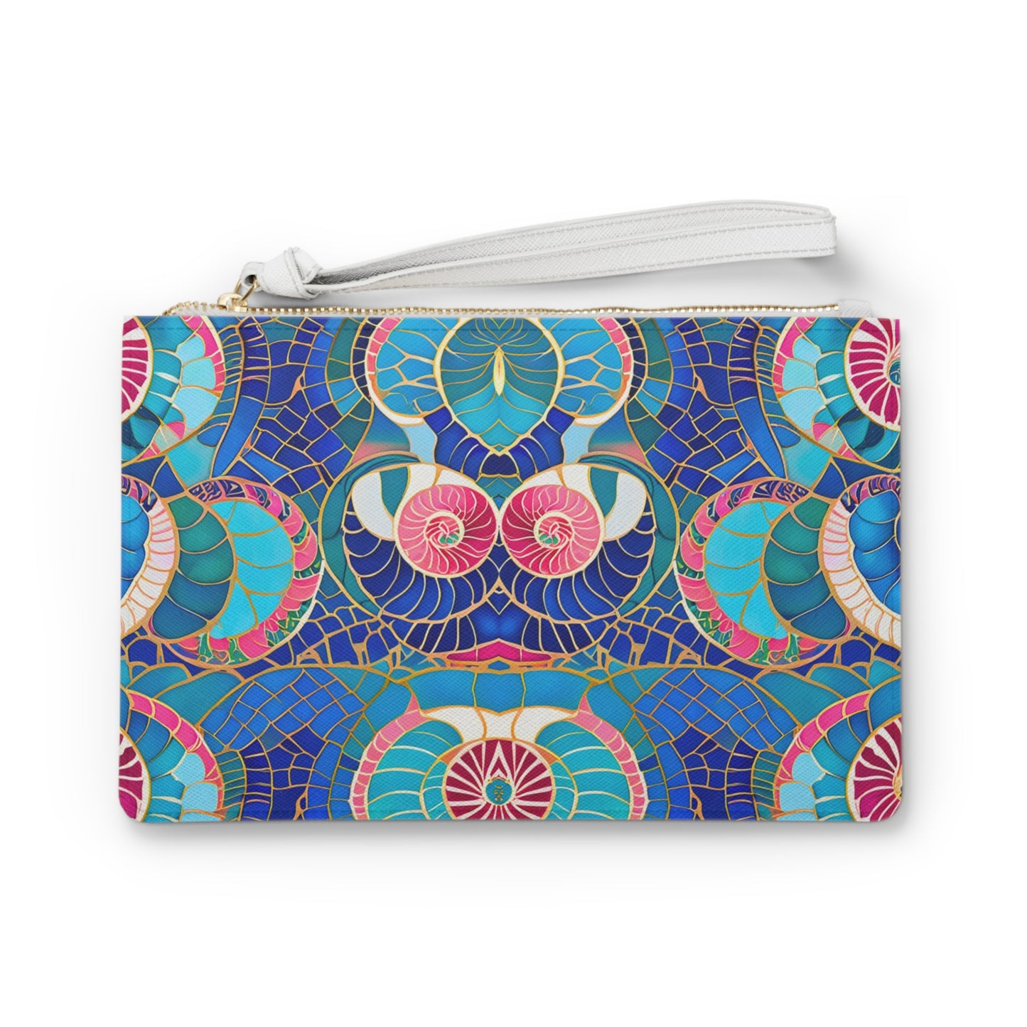Cloisonne Sea Shells Evening Daytime Fashion Pouch Clutch Bag