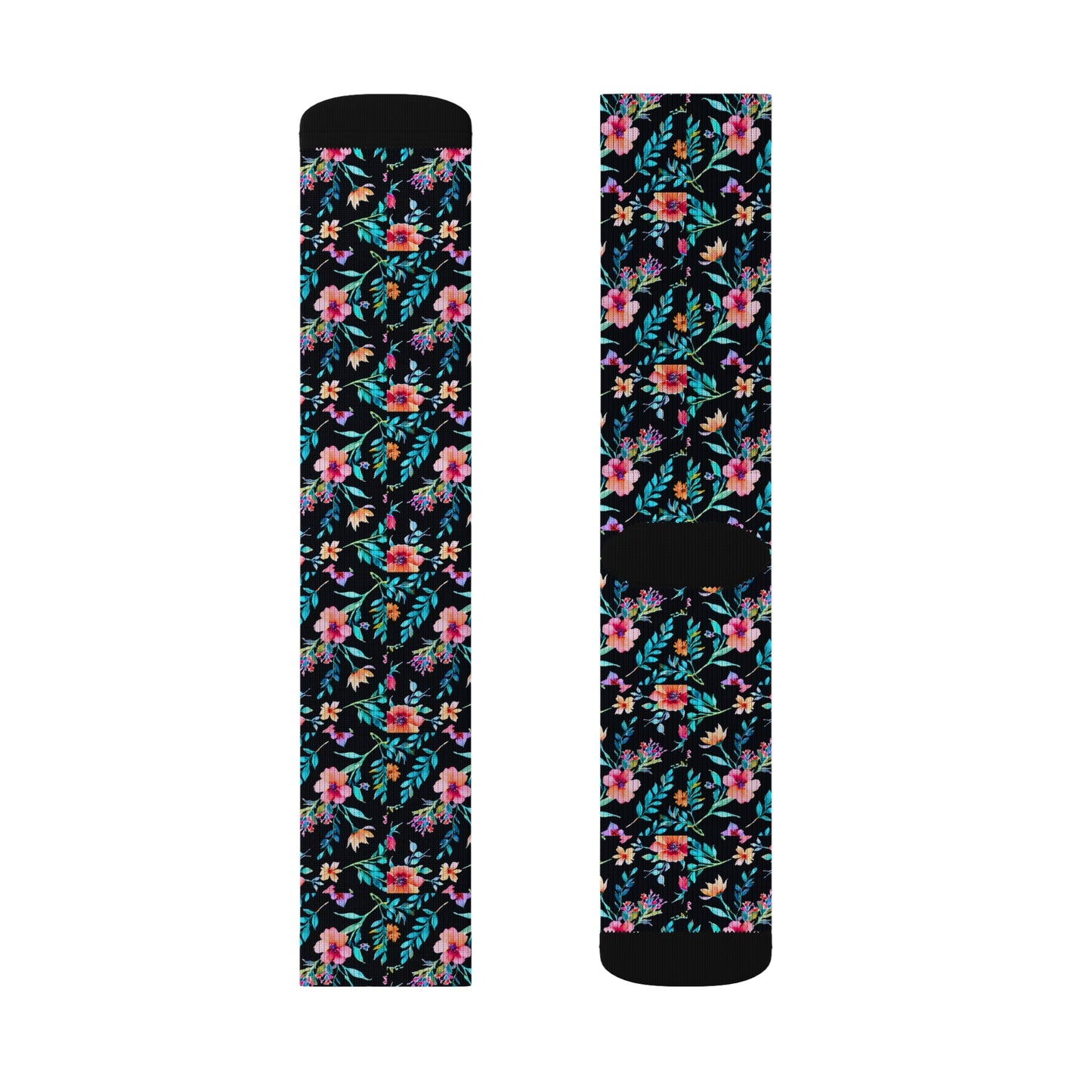 Midnight Floral Sublimation Socks