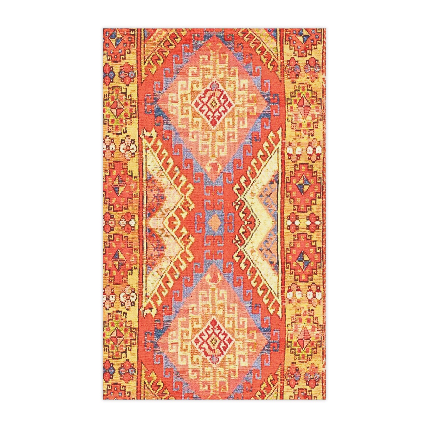 Berber Tribal Pattern Orange Decorative Kitchen Tea Towel/Bar Towel