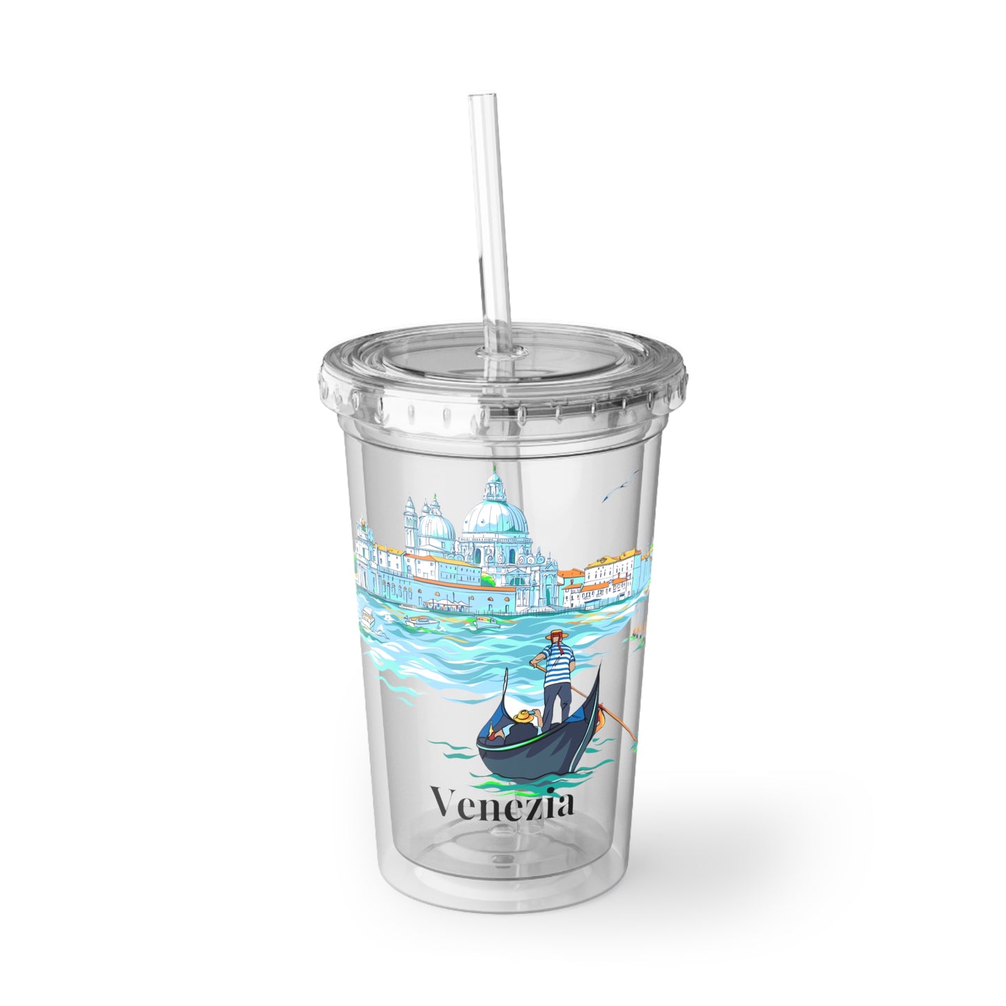 Venezia Italian Vintage Cold Beverage Travel Suave Acrylic Cup