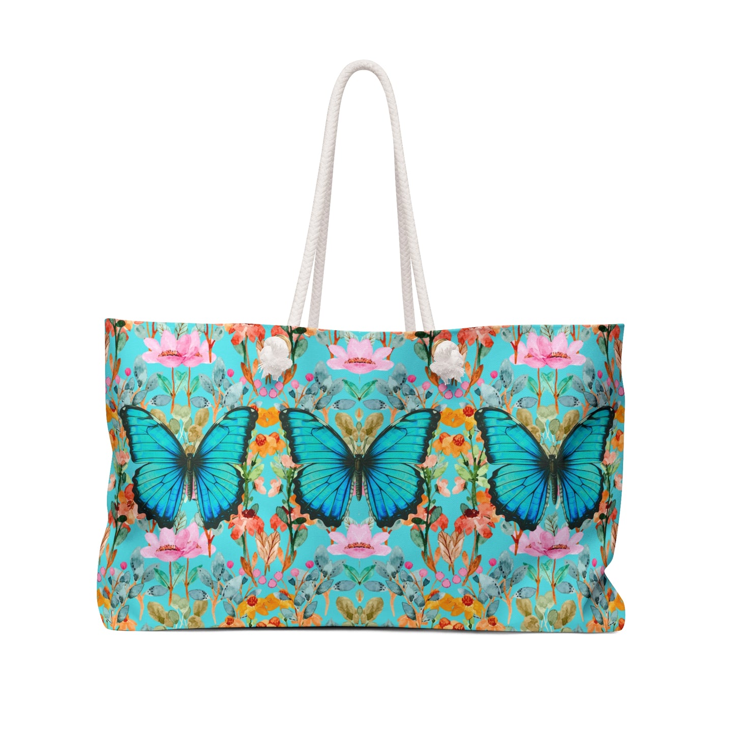 Wildflower Fields Turquoise Market Tote Weekender Bag