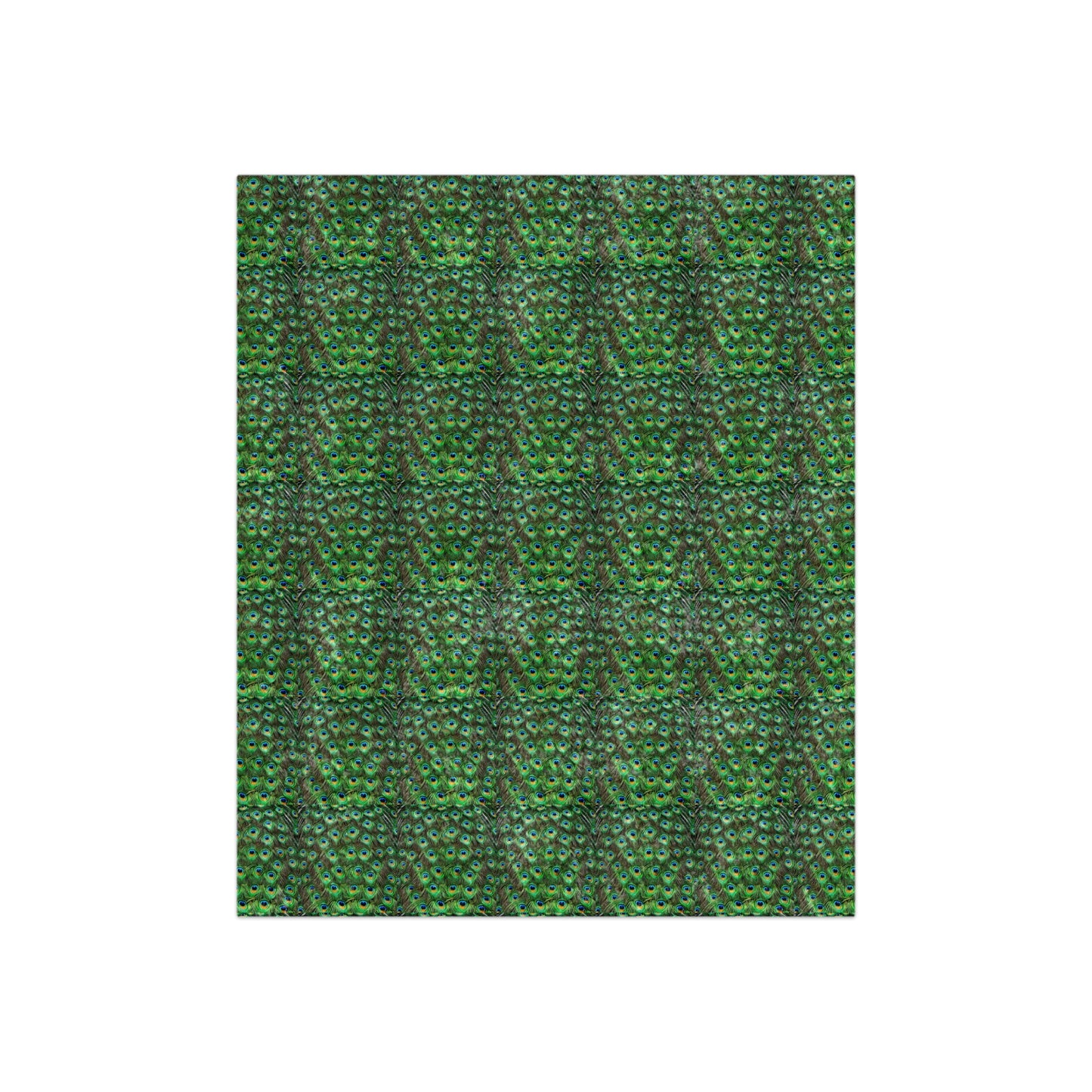 Peacock Plume Feathers Cozy Warm Lounge Shimmer Crushed Velvet Blanket