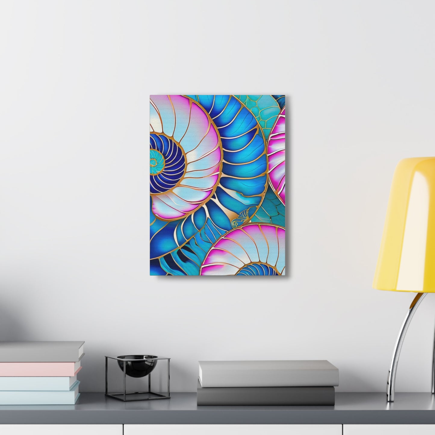 Cloisonne Nautilus Shell Art Canvas Gallery Wraps