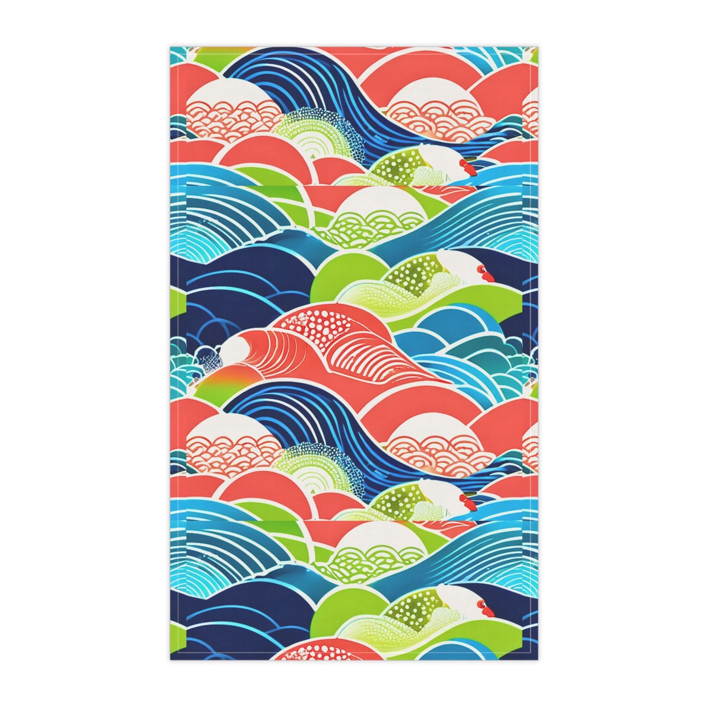 Japanese Origami Mountains Decorative Asian Kitchen Tea Towel/Bar Towel