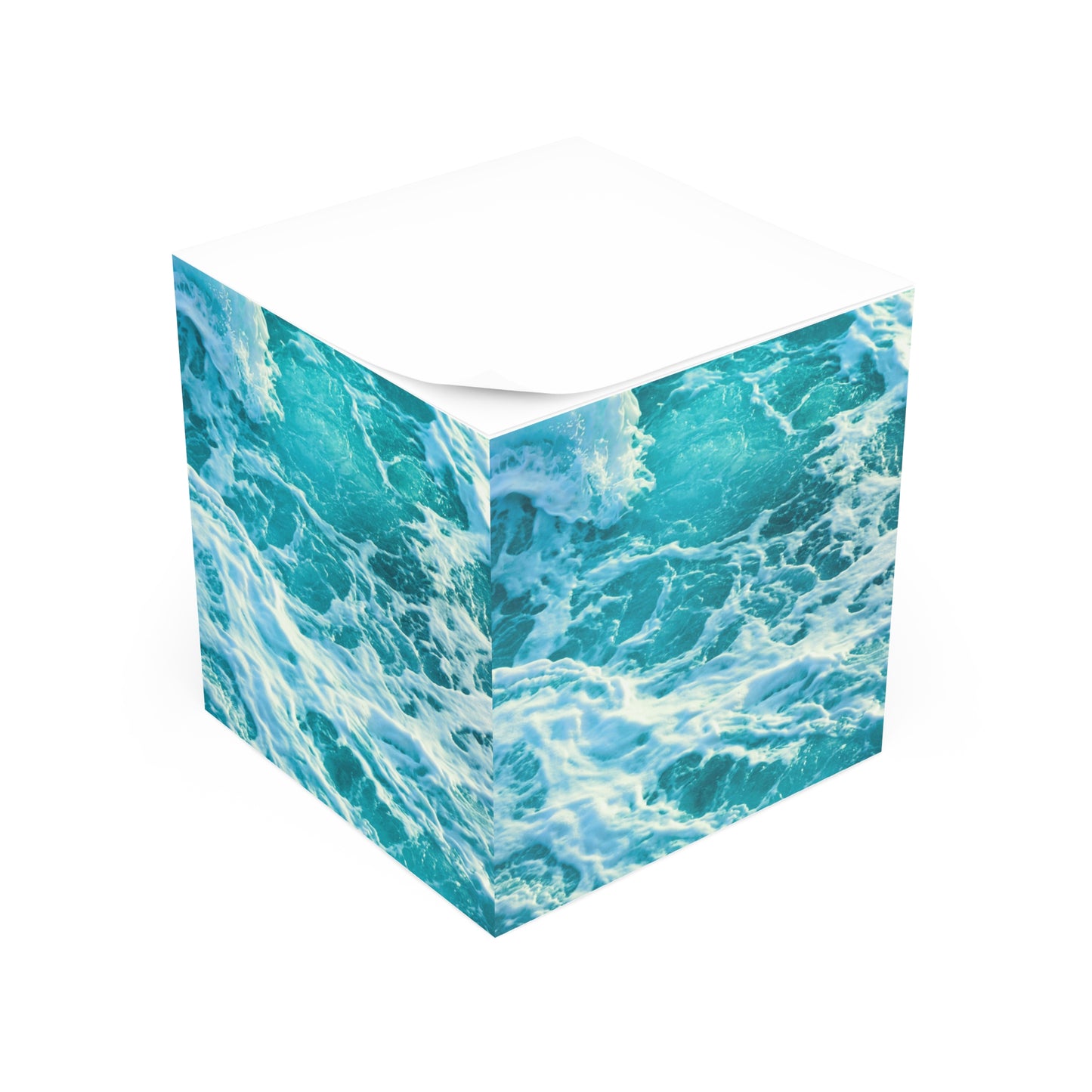 Ocean Blue Waves Decorative Paper Note Cube