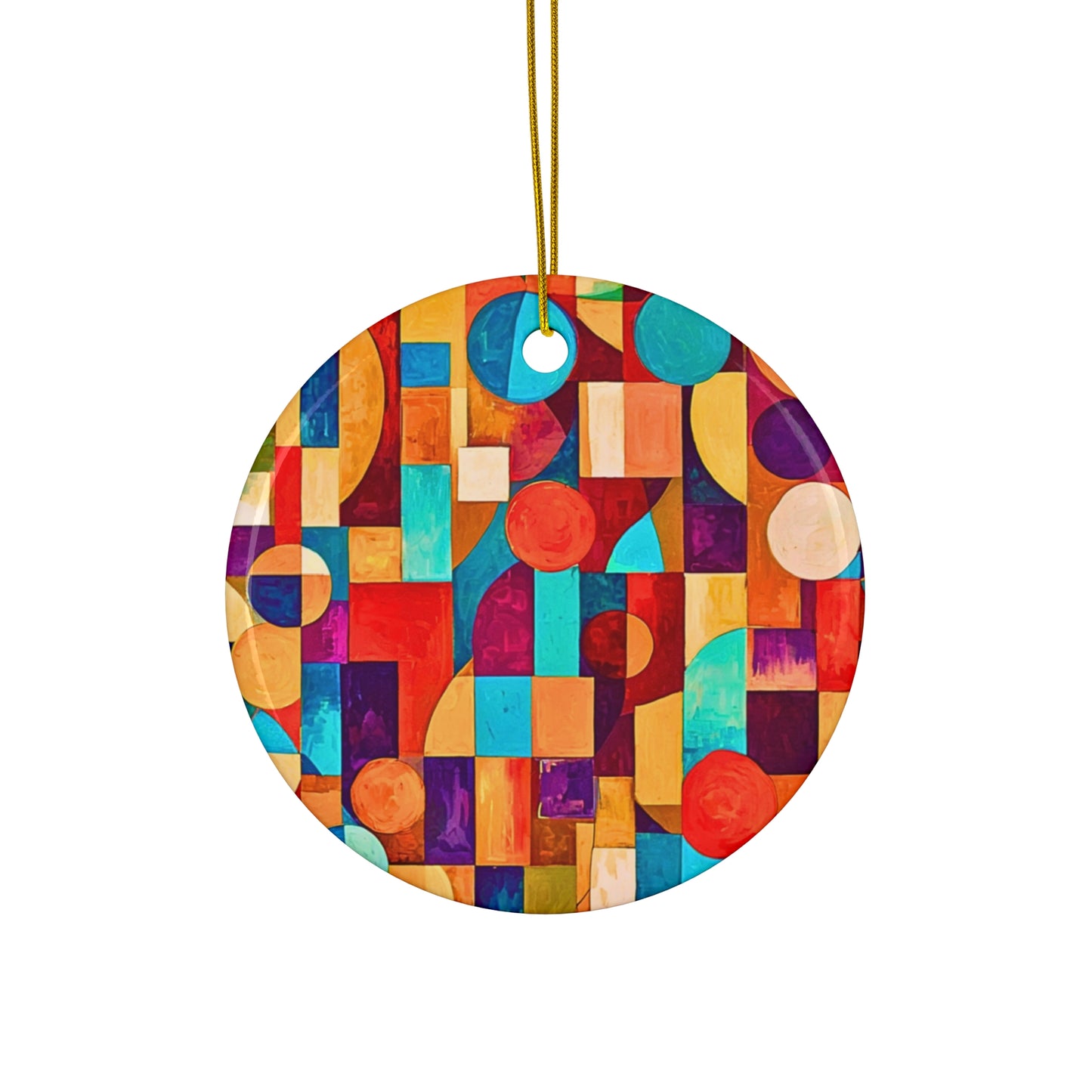 Painterly Cubist Ceramic Ornament