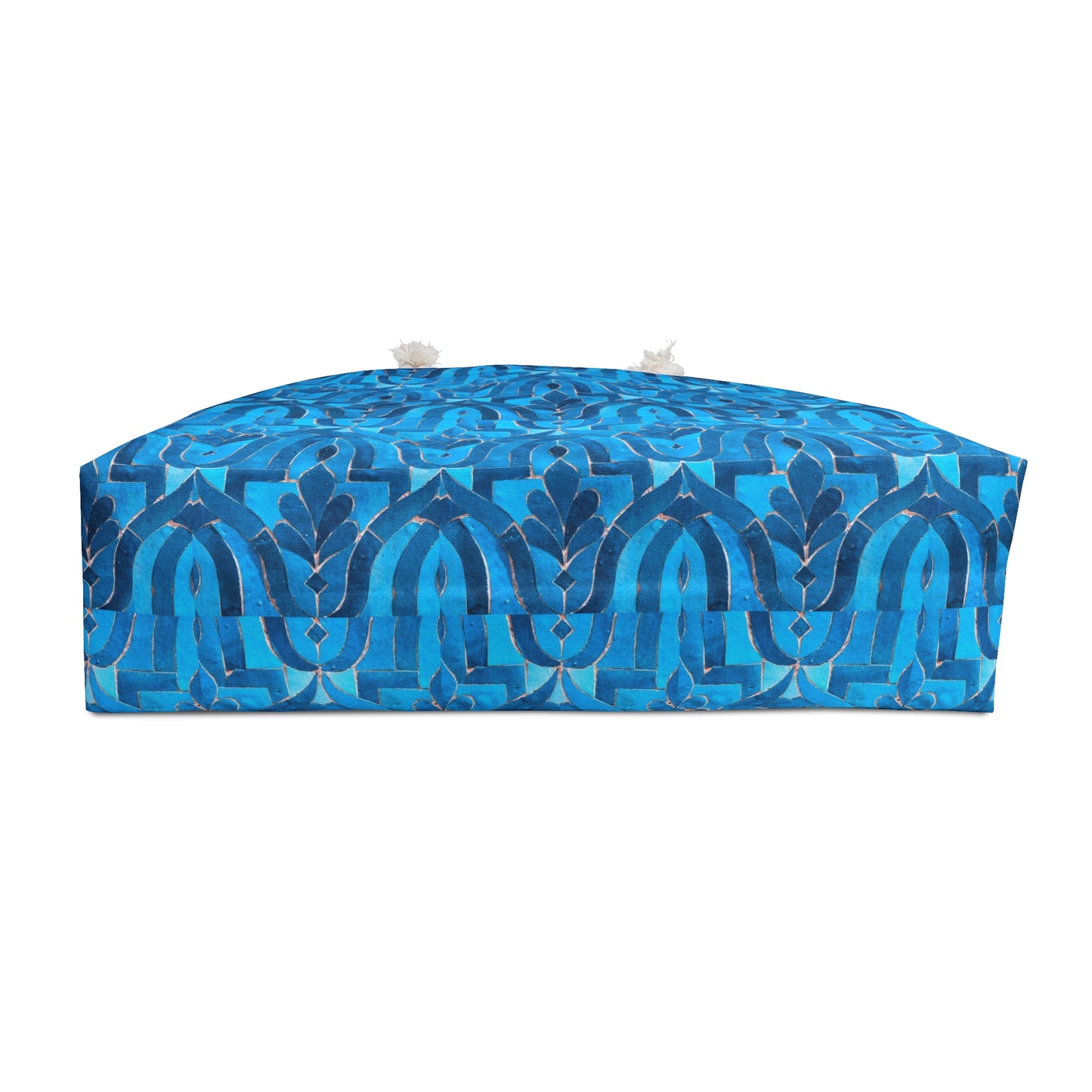Blue Cobalt Moroccan Villa Fountain Tile Market Travel Beach Weekender Bag