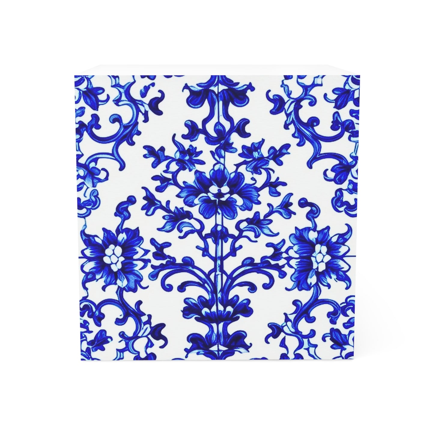Portuguese Blue and White Tile Pattern Paper Note Cube