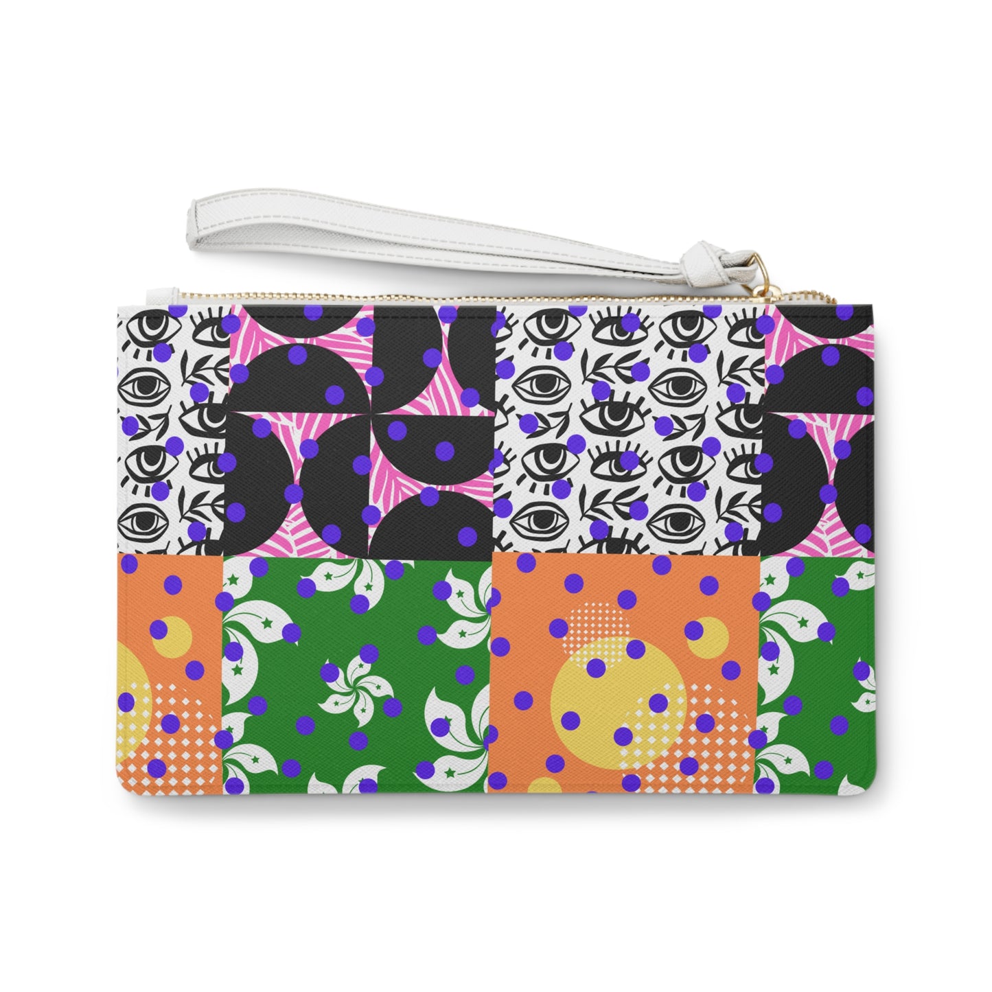 Vibrant Patchwork Pouch Clutch Bag