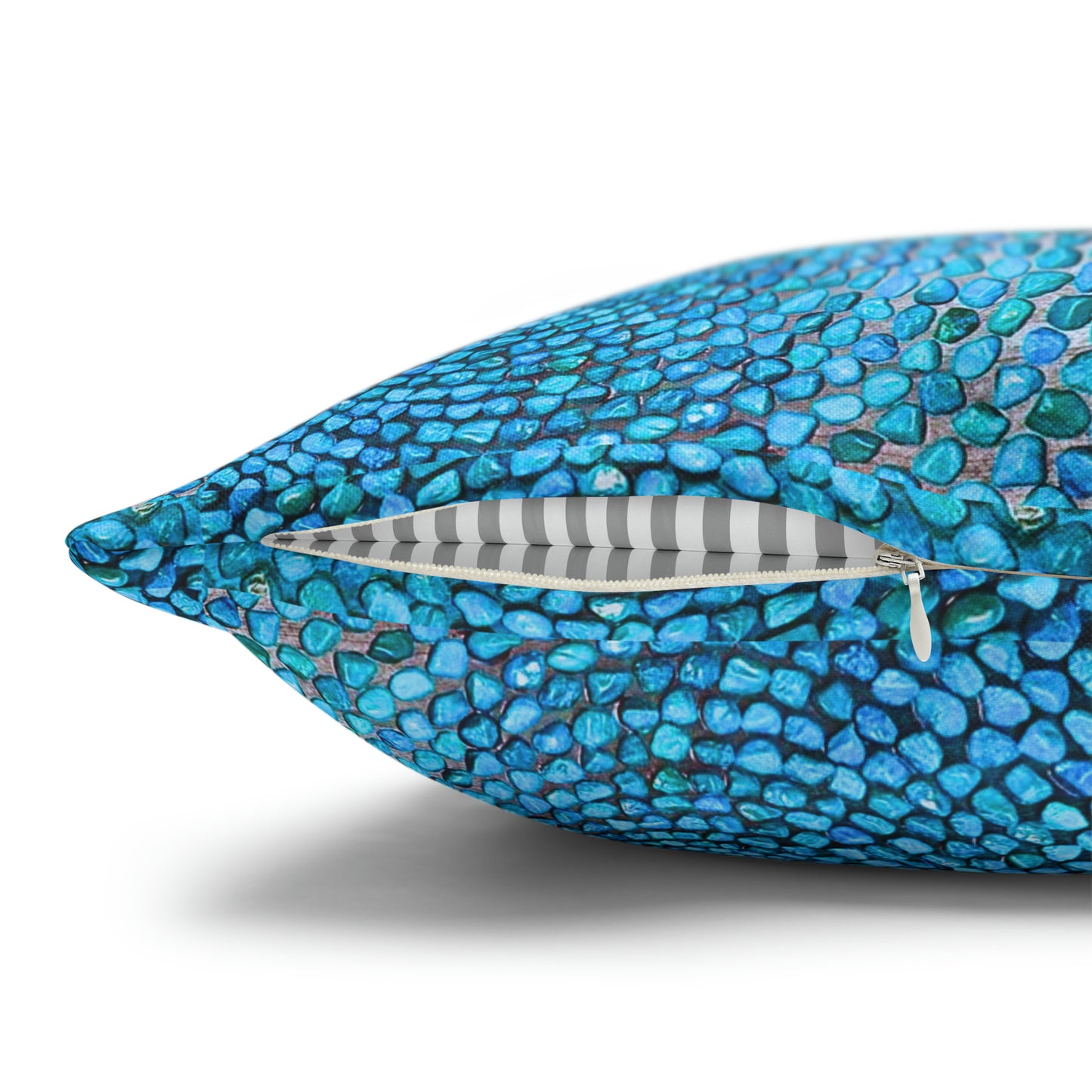 Turquoise Stones Natural Southwestern Decorative Accent Spun Polyester Pillow Cover