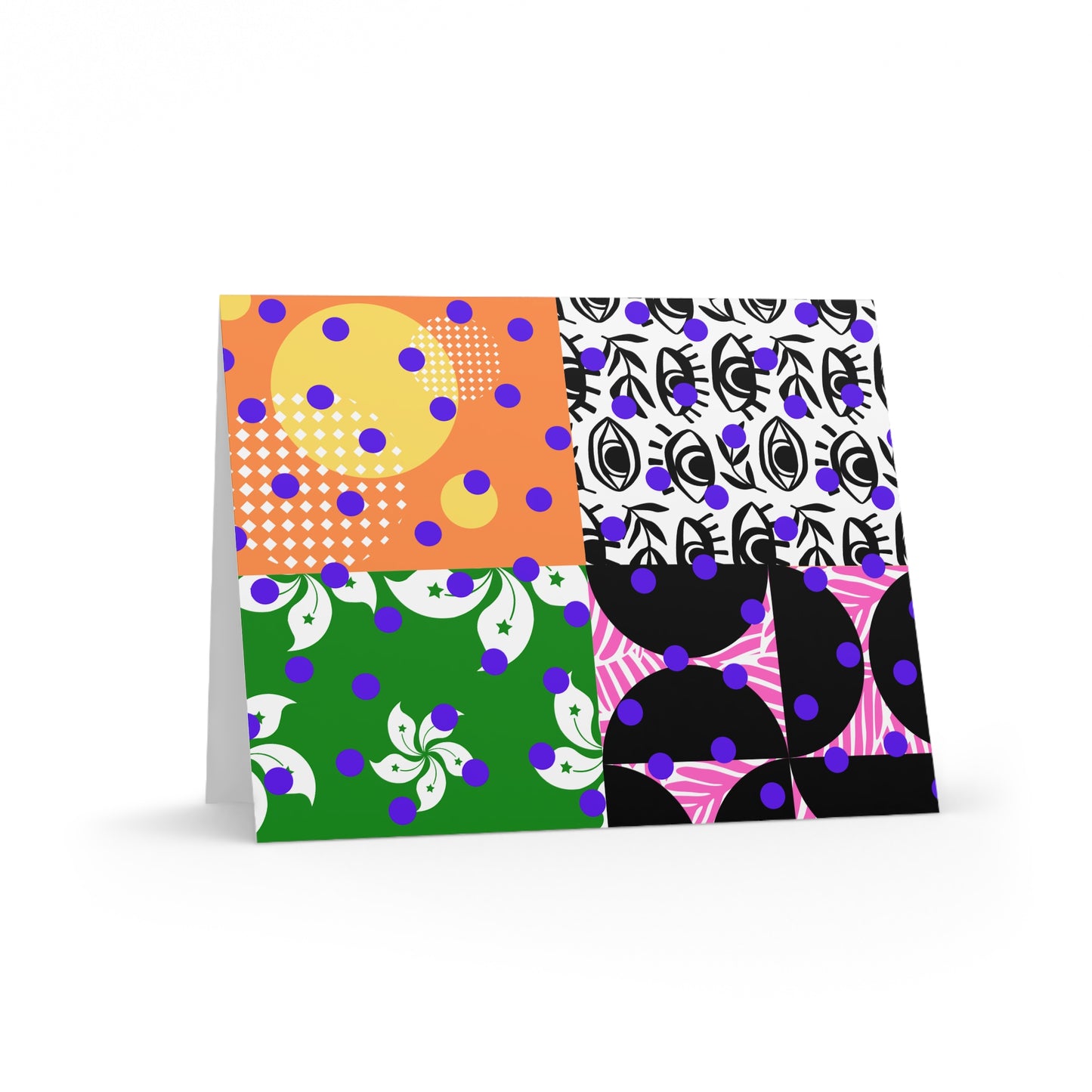Vibrant Patchwork Note Cards (8 pcs)