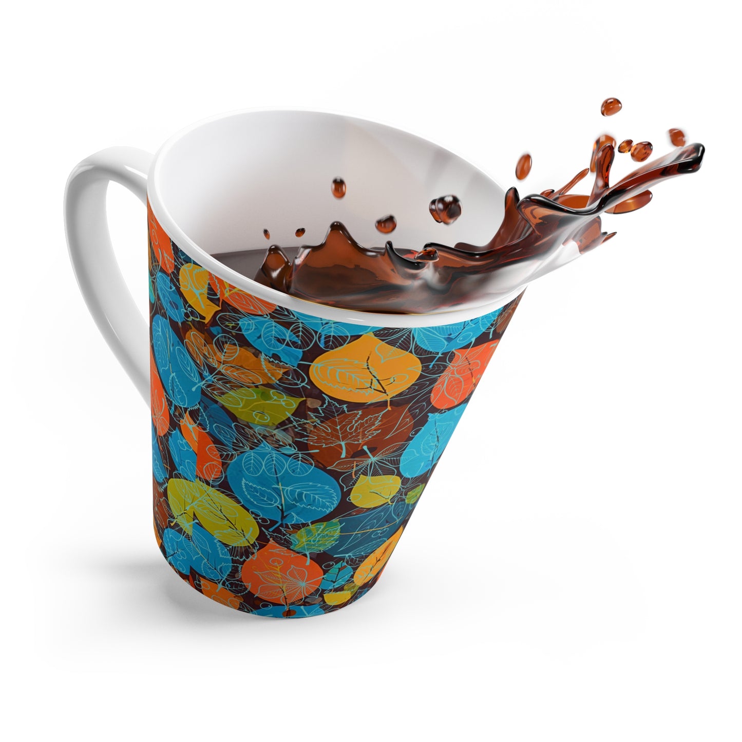 Scattered Leaves Cappuccino Latte Mug