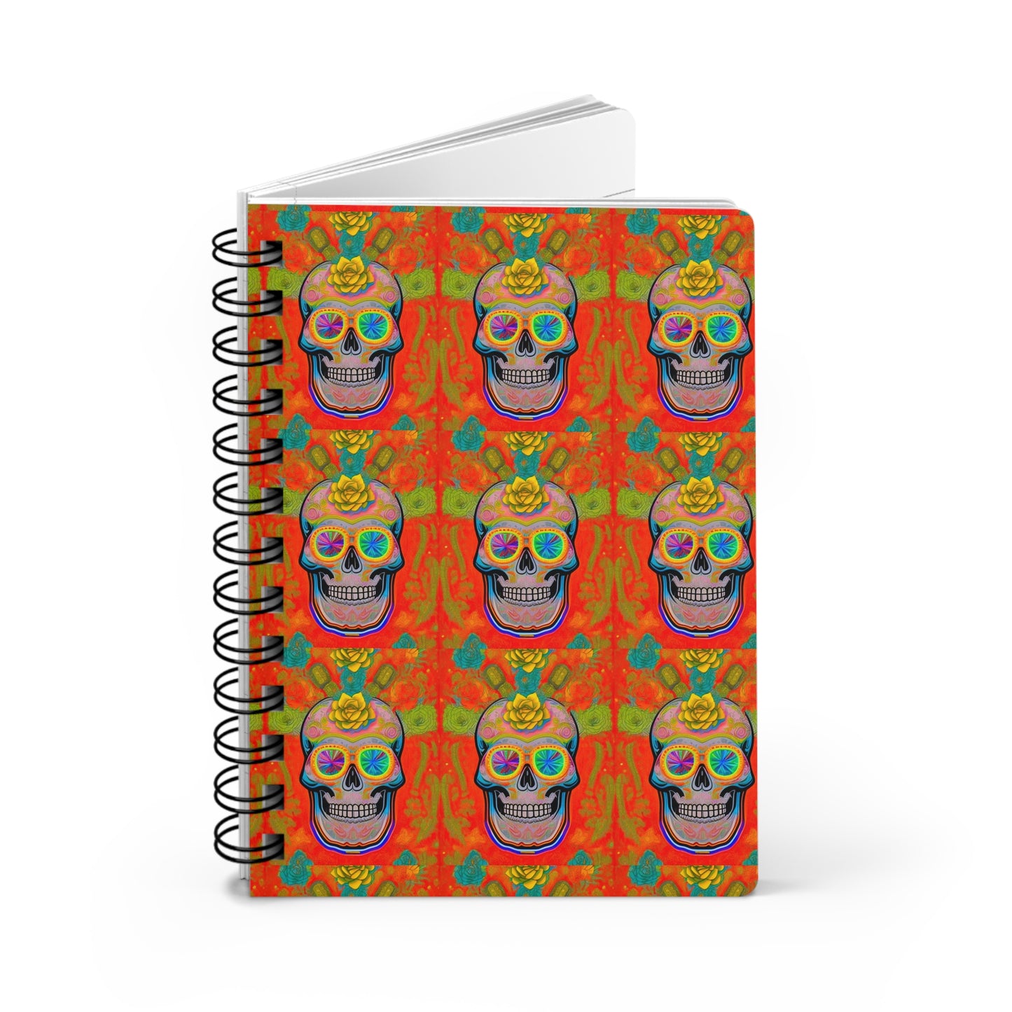 High Vibrations Neon Skeleton Writing Sketch Spiral Bound Journal
