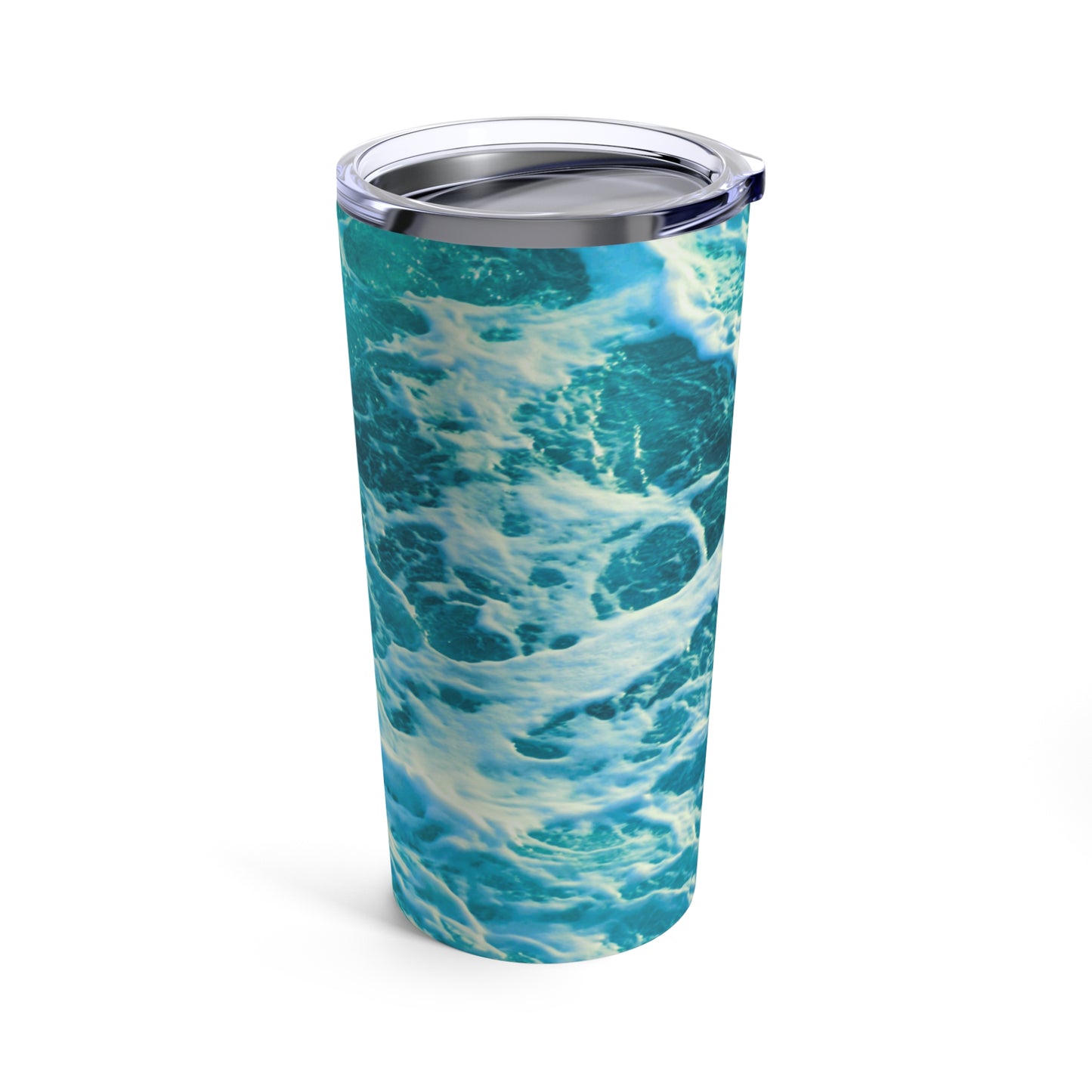 Ocean Blue Waves Coastal Hot Cold Beverage Travel Tumbler 20oz