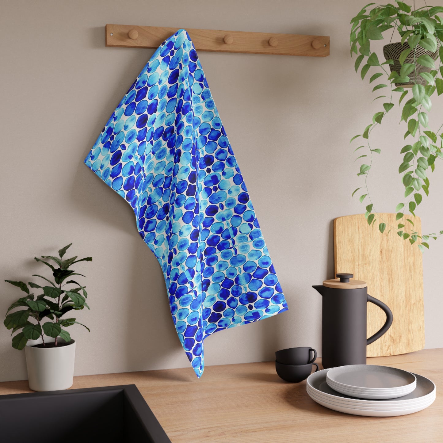 Blue Sea Glass Kitchen Towel / Tea Towel / Bar Towel