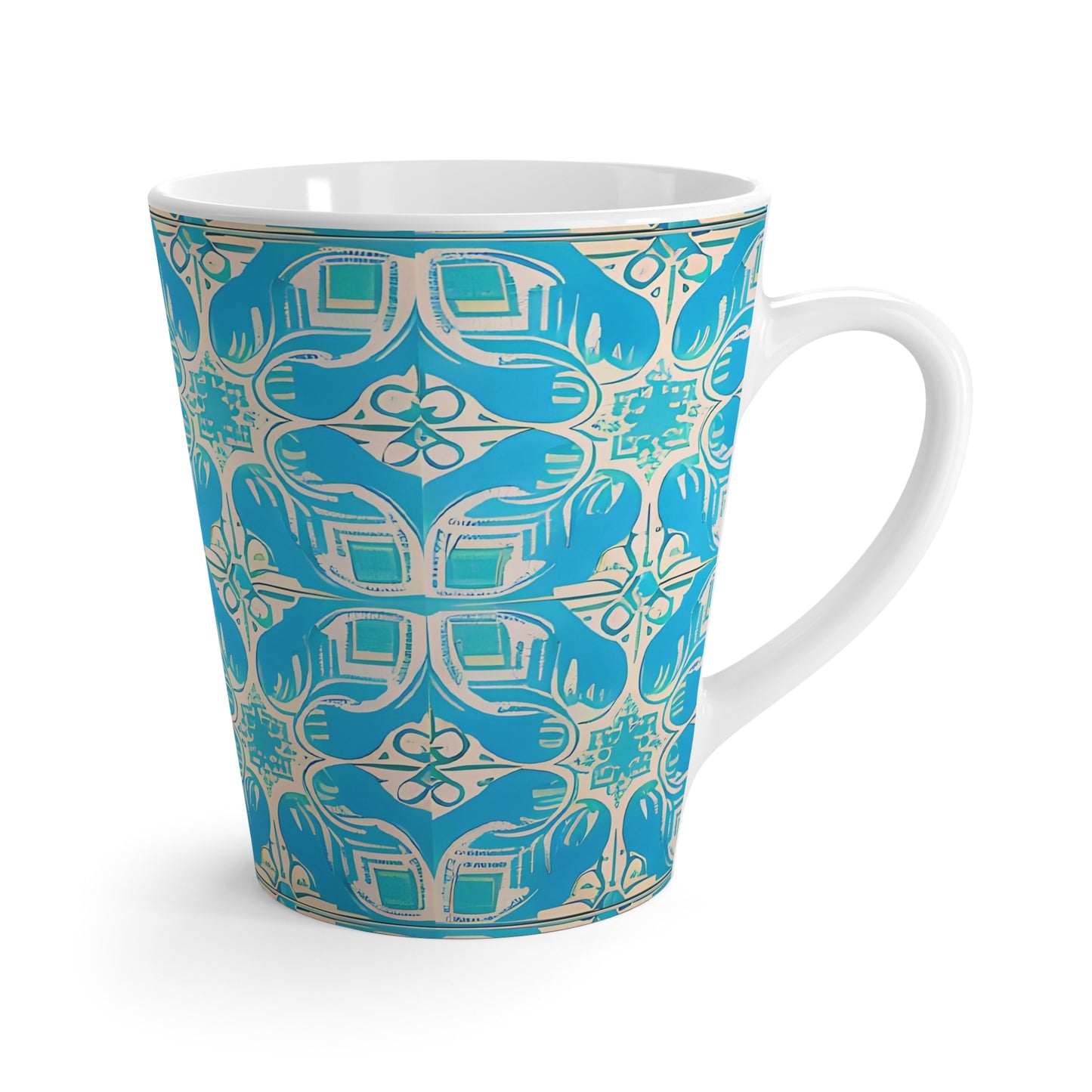 Greek Island Villa Tile Pattern Coastal Coffee Tea Cappuccino Hot Beverage Latte Mug