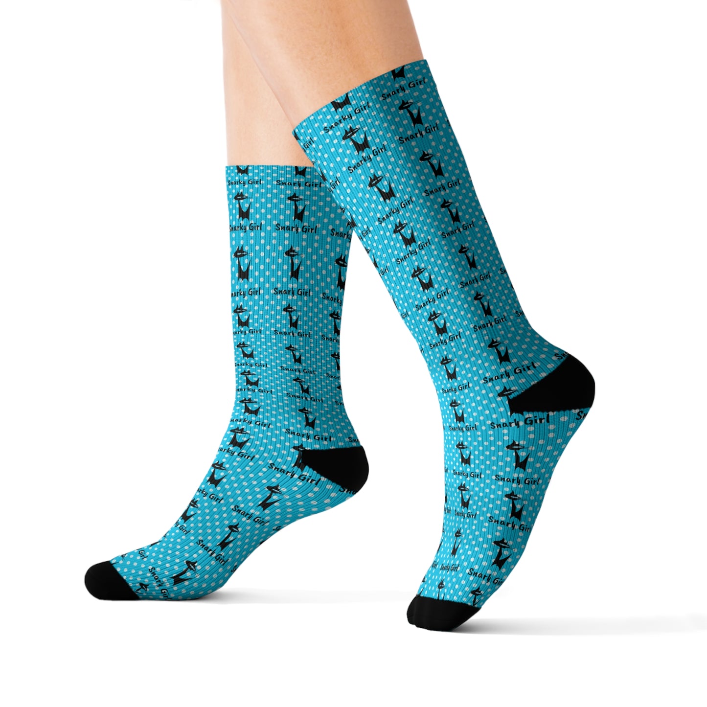 Snarky Girl Turquoise Sublimation Socks