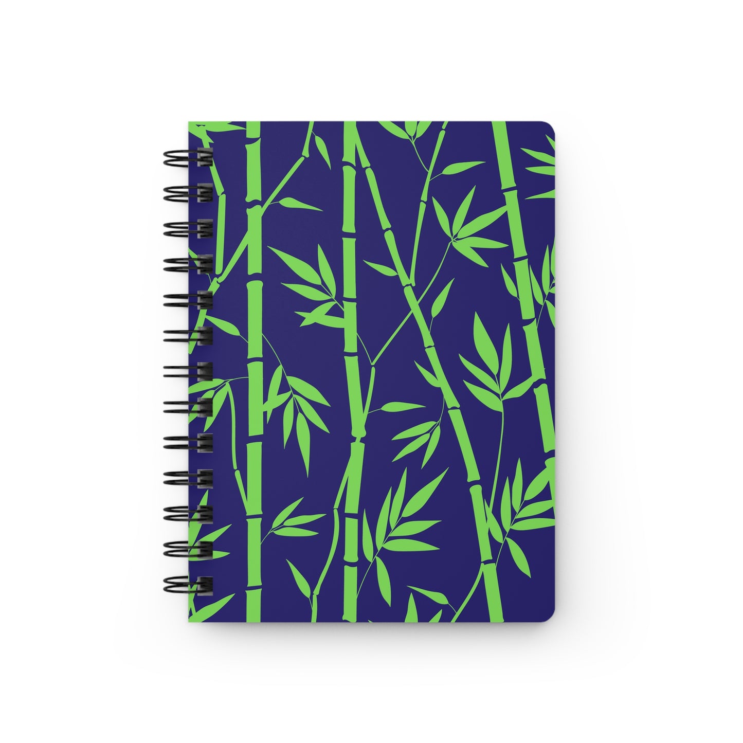 Bamboo Zen Meditation Garden Midnight Blue/Black Decorative Spiral Bound Journal